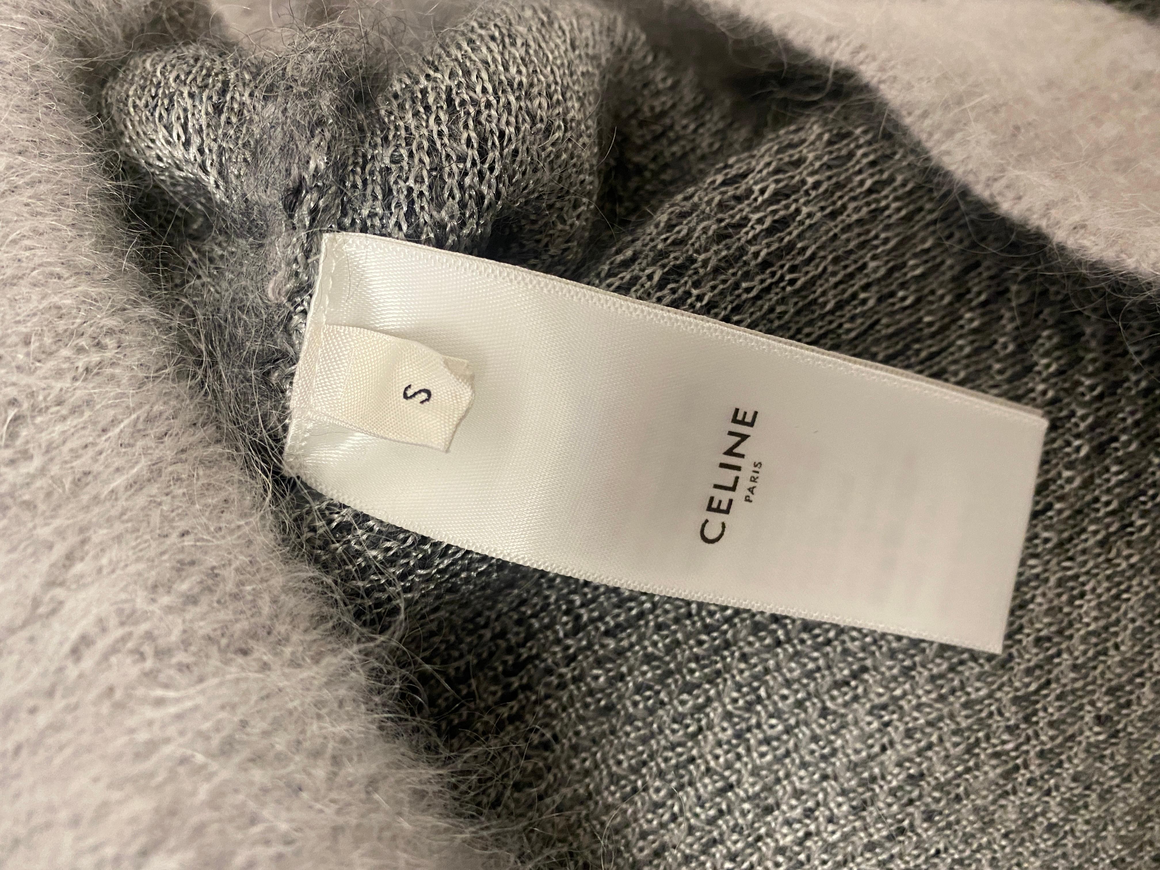 CELINE BY HEDI SLIMANE F/W 2019 Runway Argyle Mohair Sweater For Sale 3