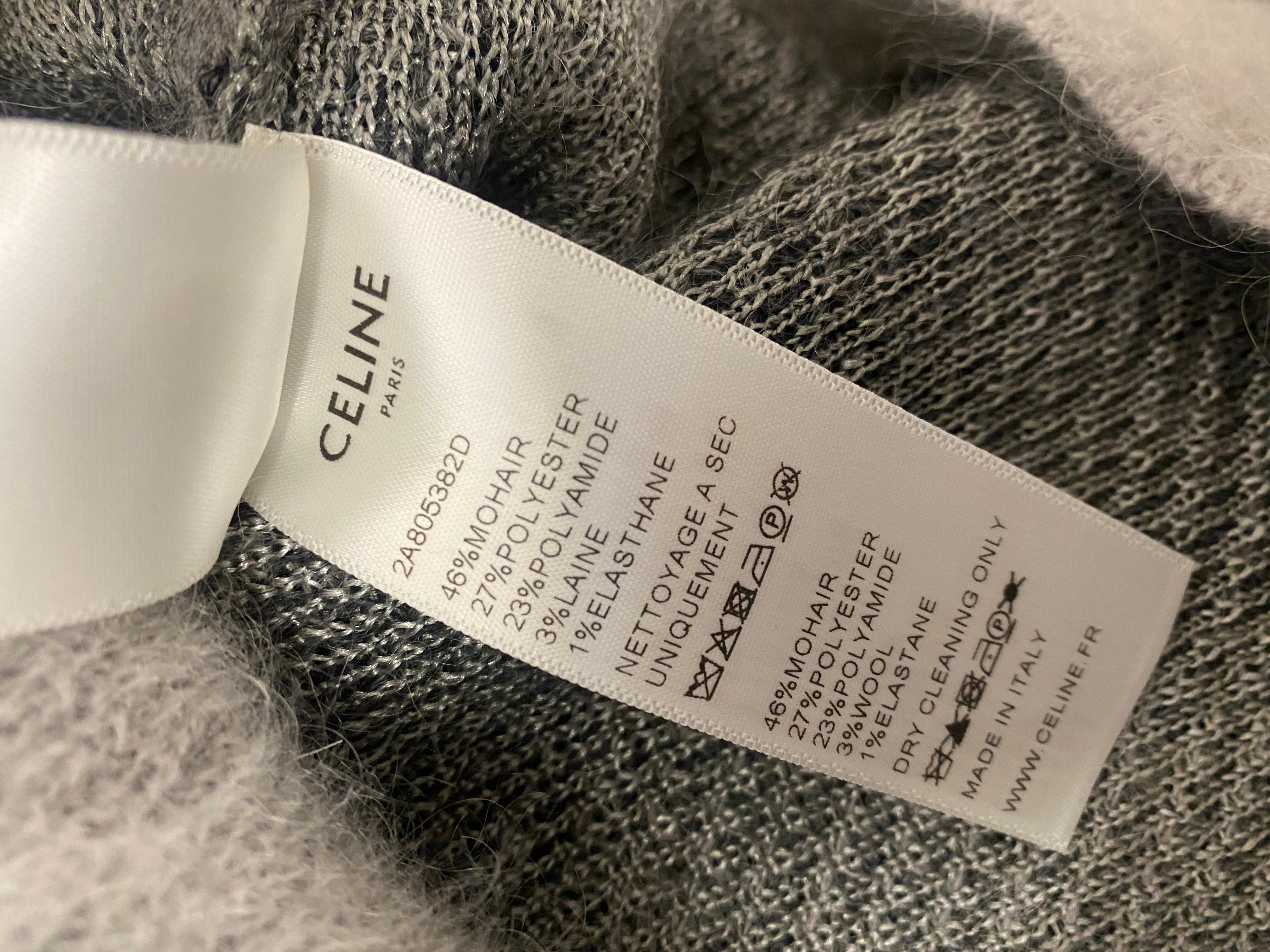 CELINE BY HEDI SLIMANE F/W 2019 Runway Argyle Mohair Sweater For Sale 4