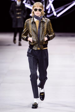 CELINE BY HEDI SLIMANE F/W 2019 Runway Leather Jacket