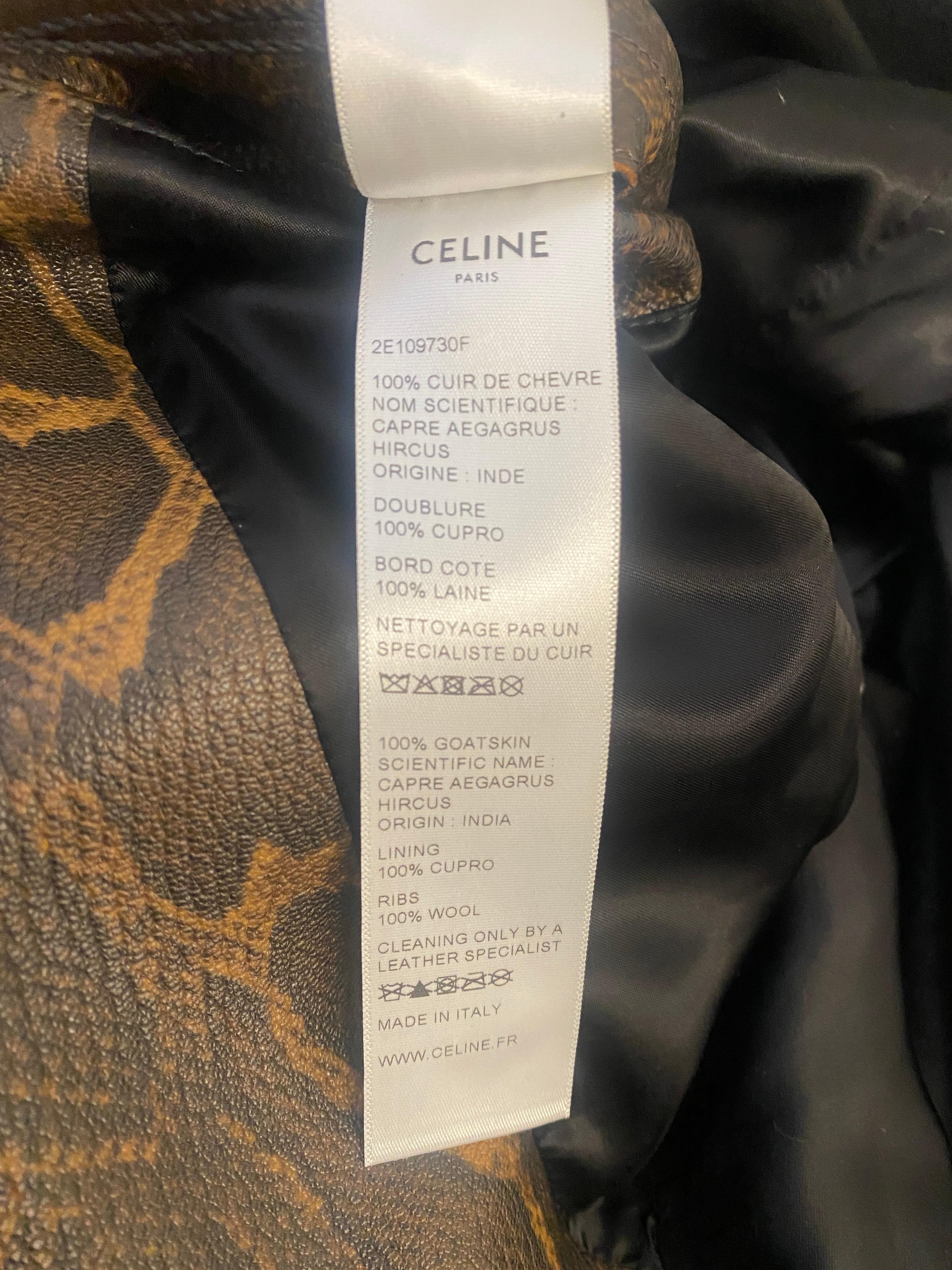CELINE BY HEDI SLIMANE Rare veste de défilé en cuir imprimé peau de serpent F/W2019 en vente 5
