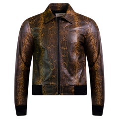 CELINE BY HEDI SLIMANE F/W2019 Rare Runway Snakeskin Print Leather Jacket