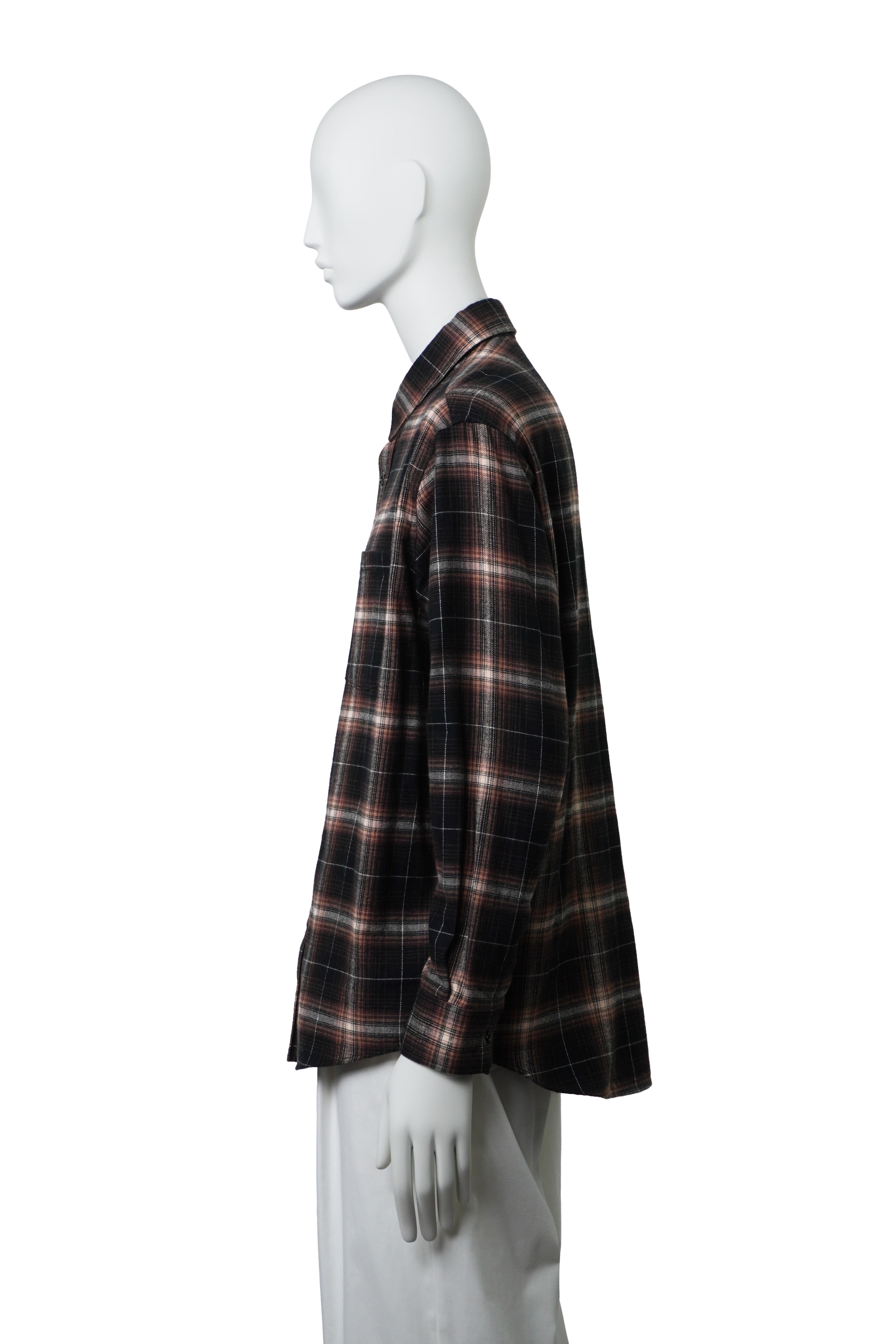 CELINE By HEDI SLIMANE Camisa de cuadros oversize 39 Negro en venta