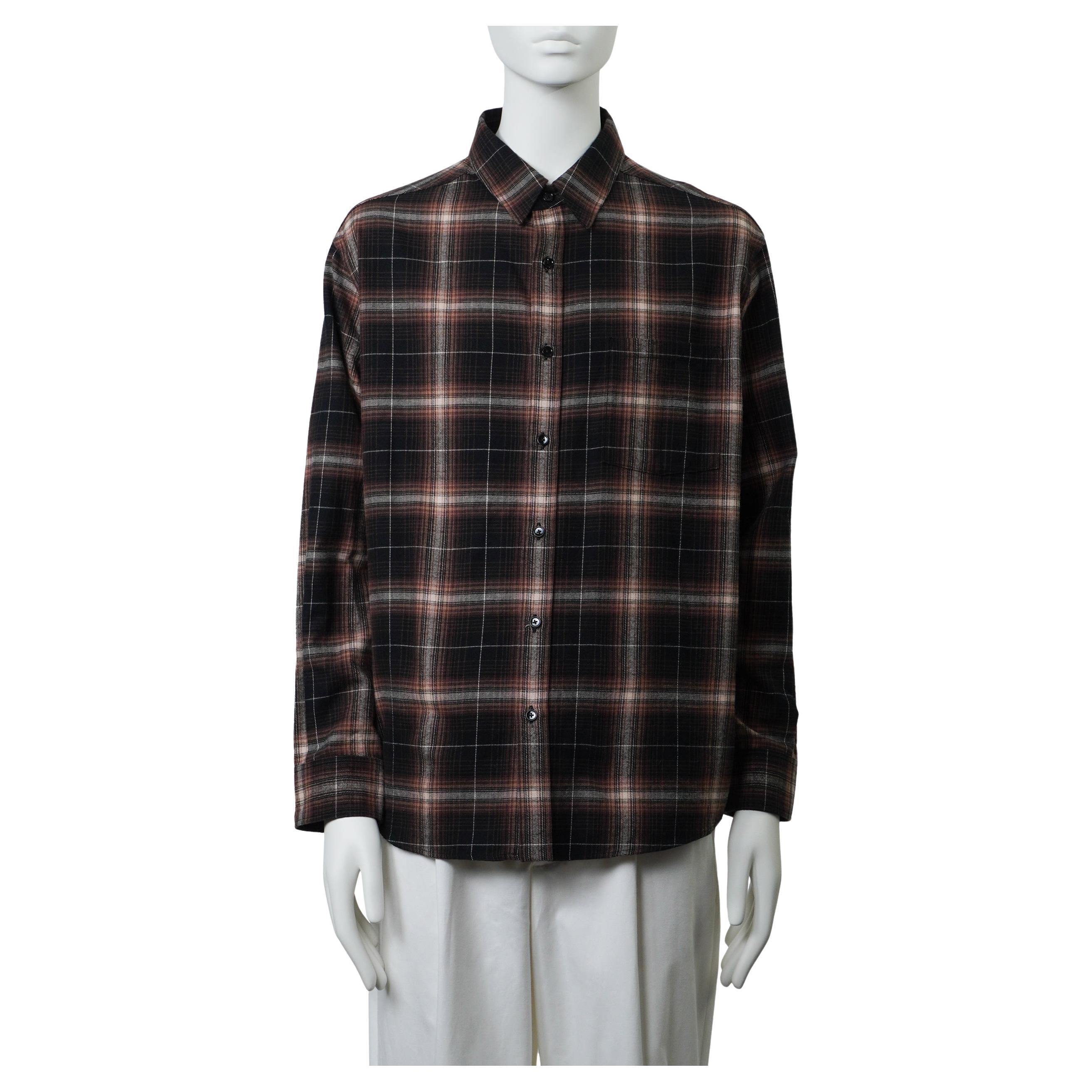 CELINE By HEDI SLIMANE Oversized Plaid Shirt 39