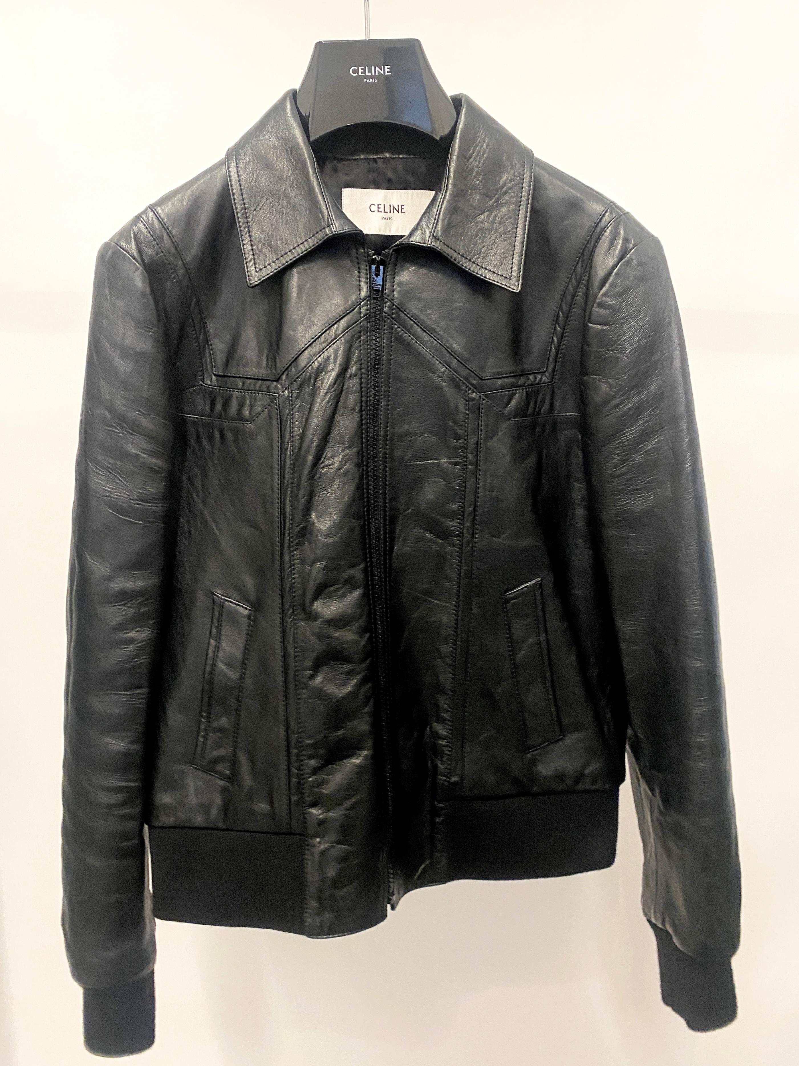 Men's CELINE BY HEDI SLIMANE S/S 2020 Runway Leather Jacket