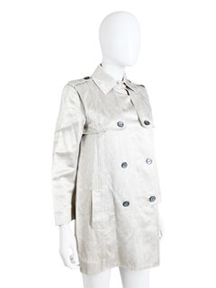 Celine by Michael Kors 2000's Double Breasted Silver Military Coat