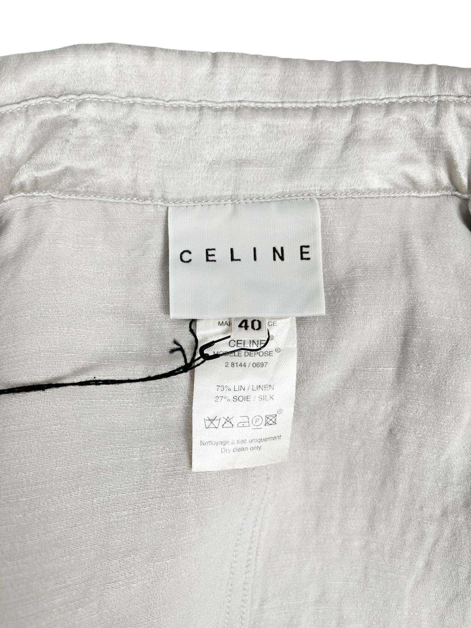 Celine by Michael Kors 2000's Double Breasted Silver Military Coat in vendita 4