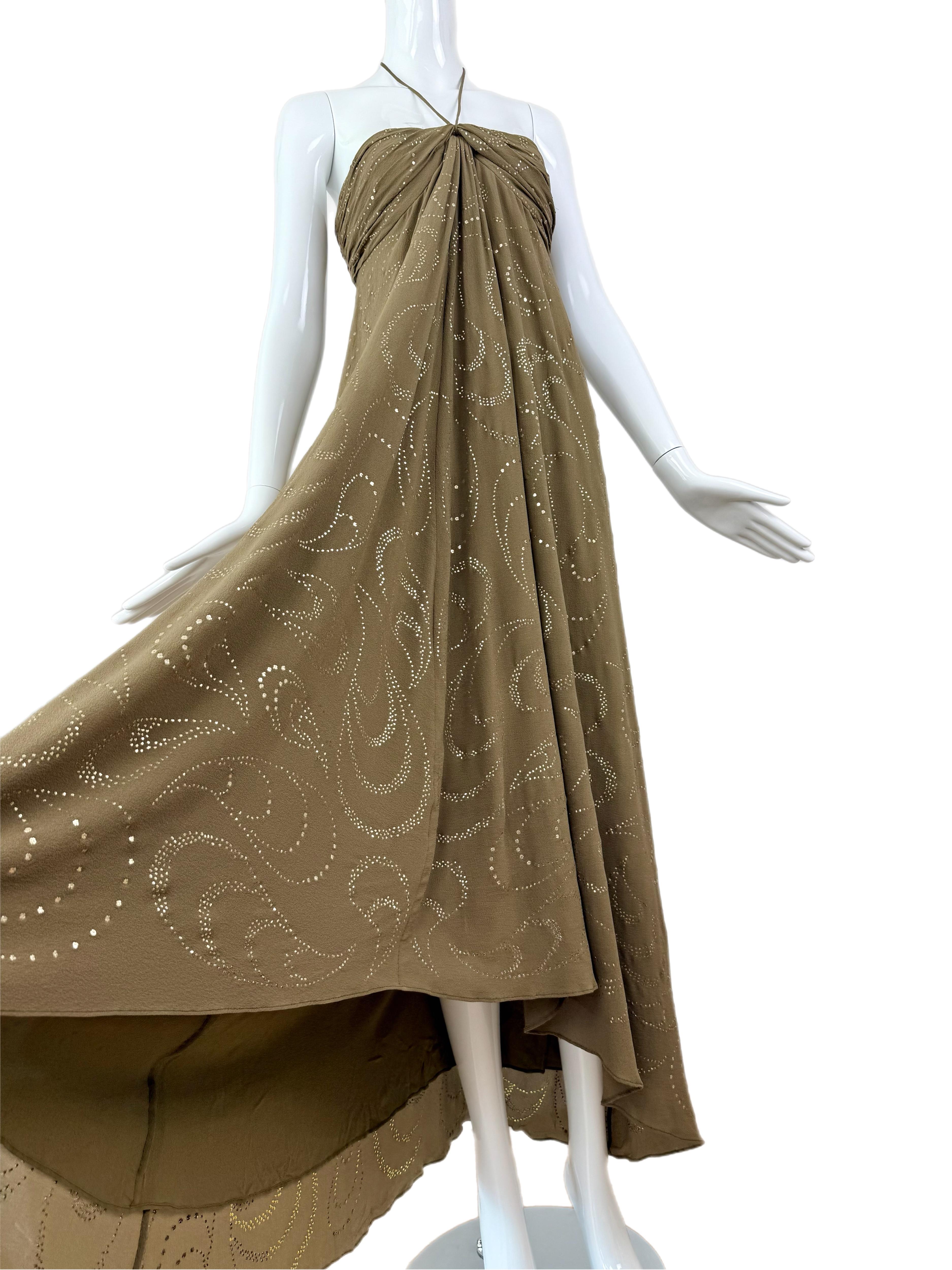 CELINE by MICHAEL KORS 2003 Vintage Runway Silk Maxi Dress Gown In Good Condition For Sale In Leonardo, NJ