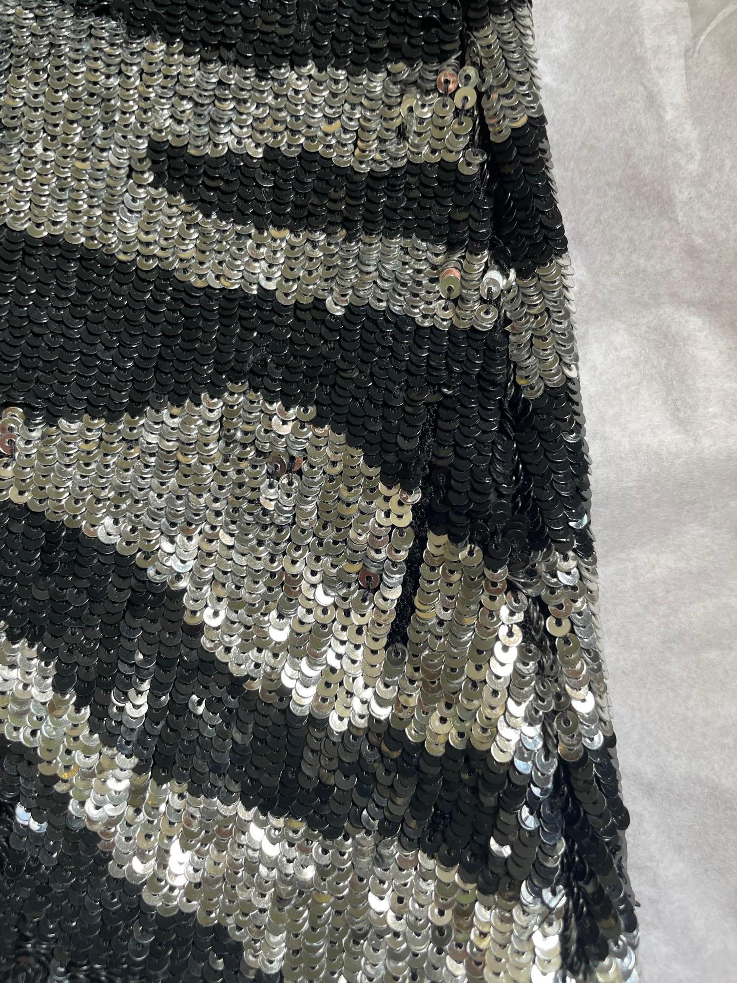 Celine By Michael Kors Runway Zebra Patterned Sequins & Lace Slip Dress, FW2003 For Sale 10