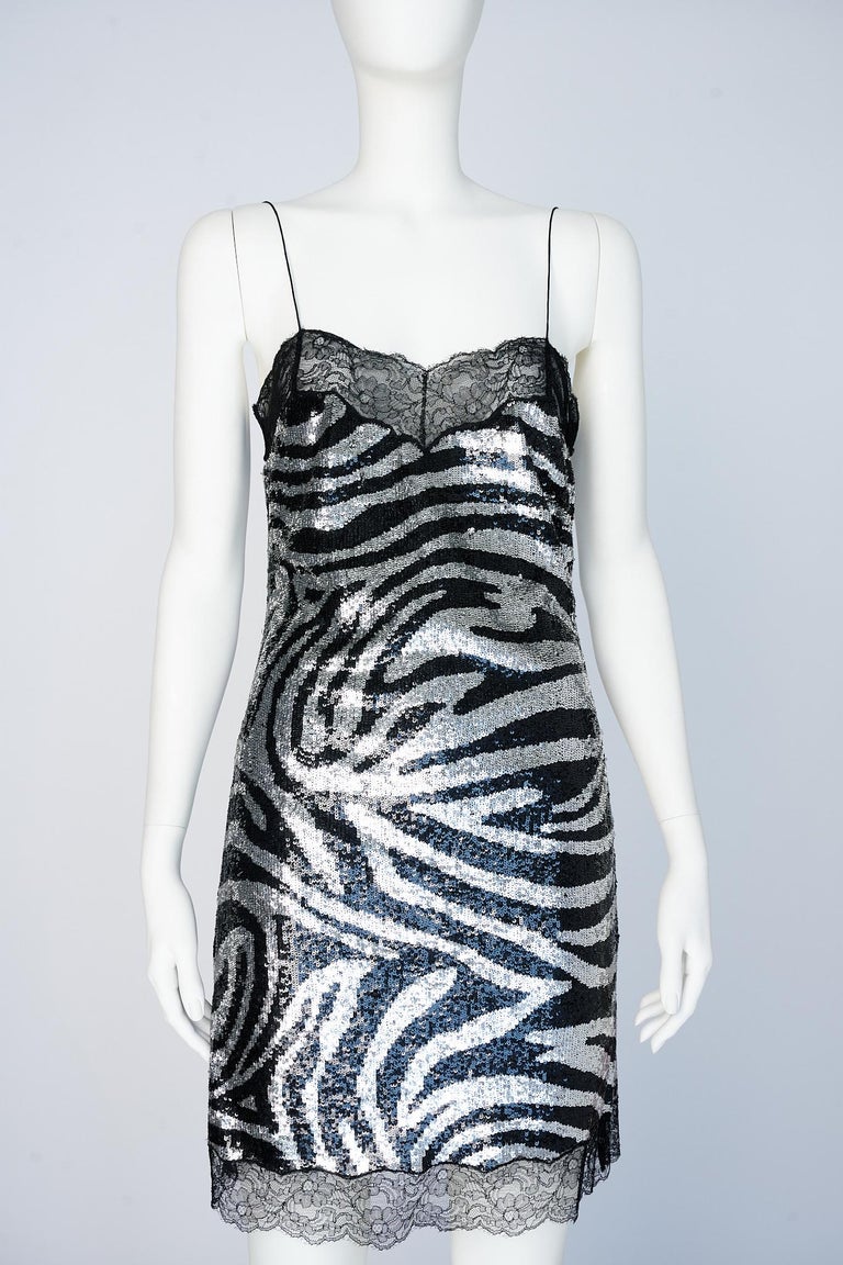 Michael Kors Vestido Largo Transparente Vestido De Lentejuelas Y