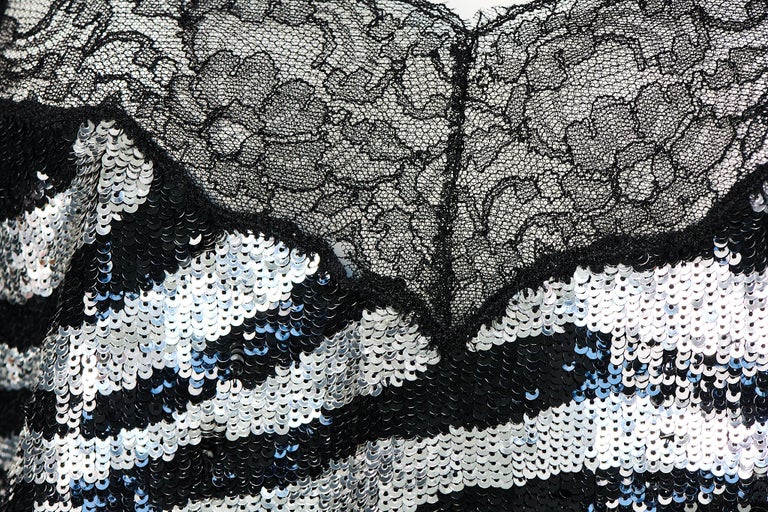 Celine By Michael Kors Runway Zebra Patterned Sequins and Lace