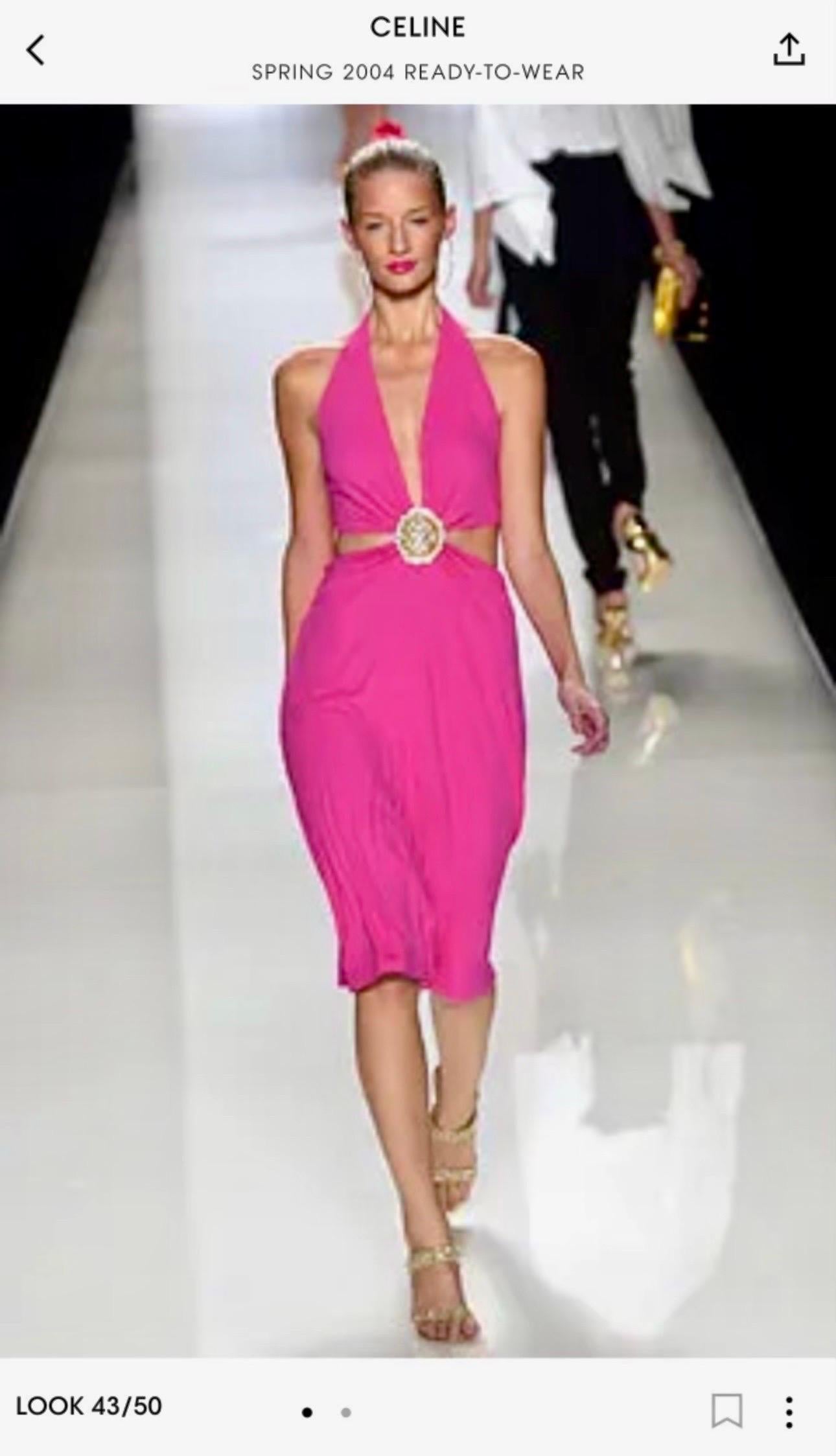 Celine by Michael Kors S/S 2004 Runway Embellished Cutout Halter Dress For Sale 11