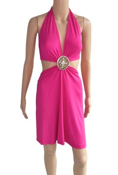 Celine by Michael Kors S/S 2004 Runway Embellished Cutout Halter Dress