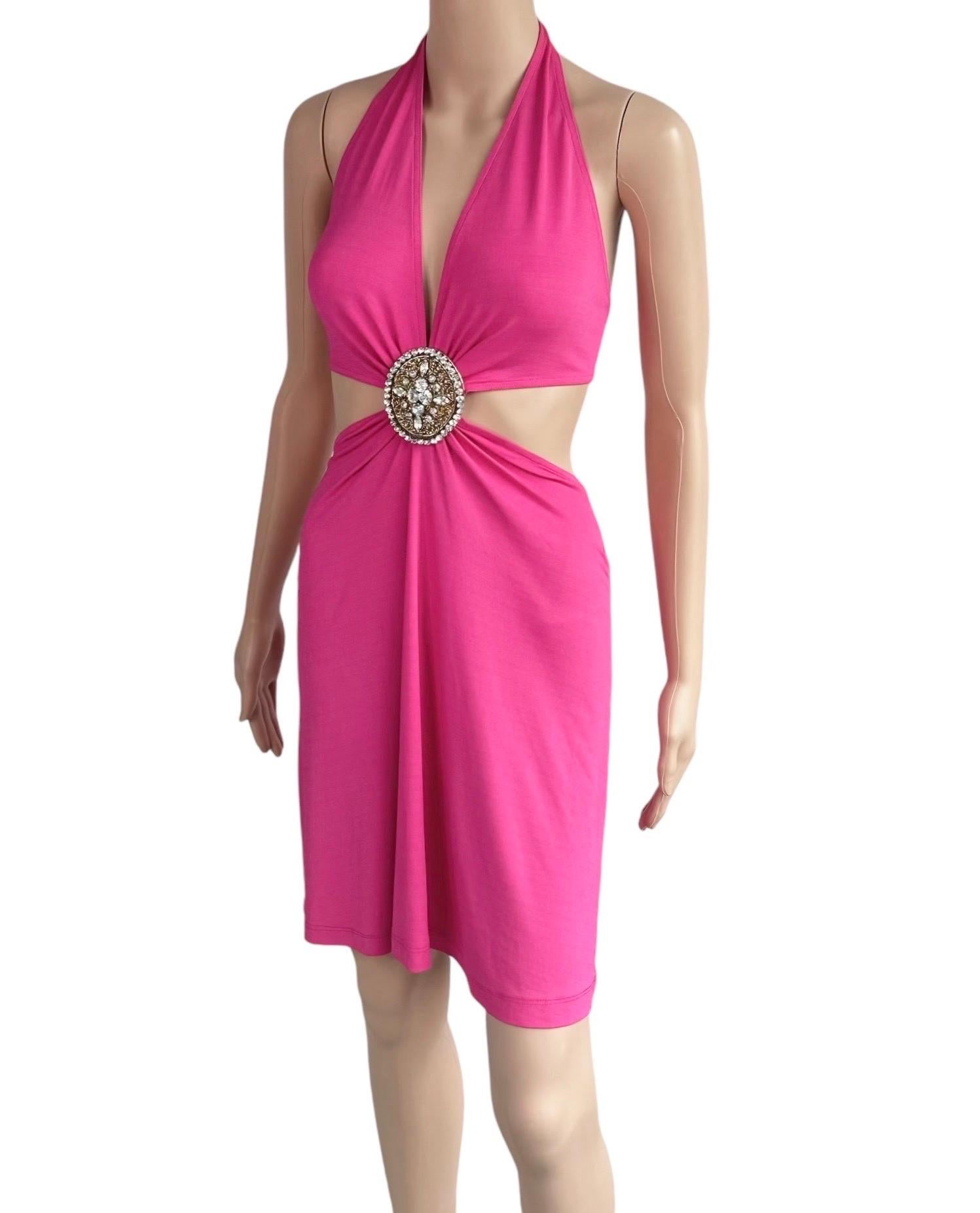Celine by Michael Kors S/S 2004 Runway Embellished Cutout Halter Dress In Good Condition For Sale In Naples, FL