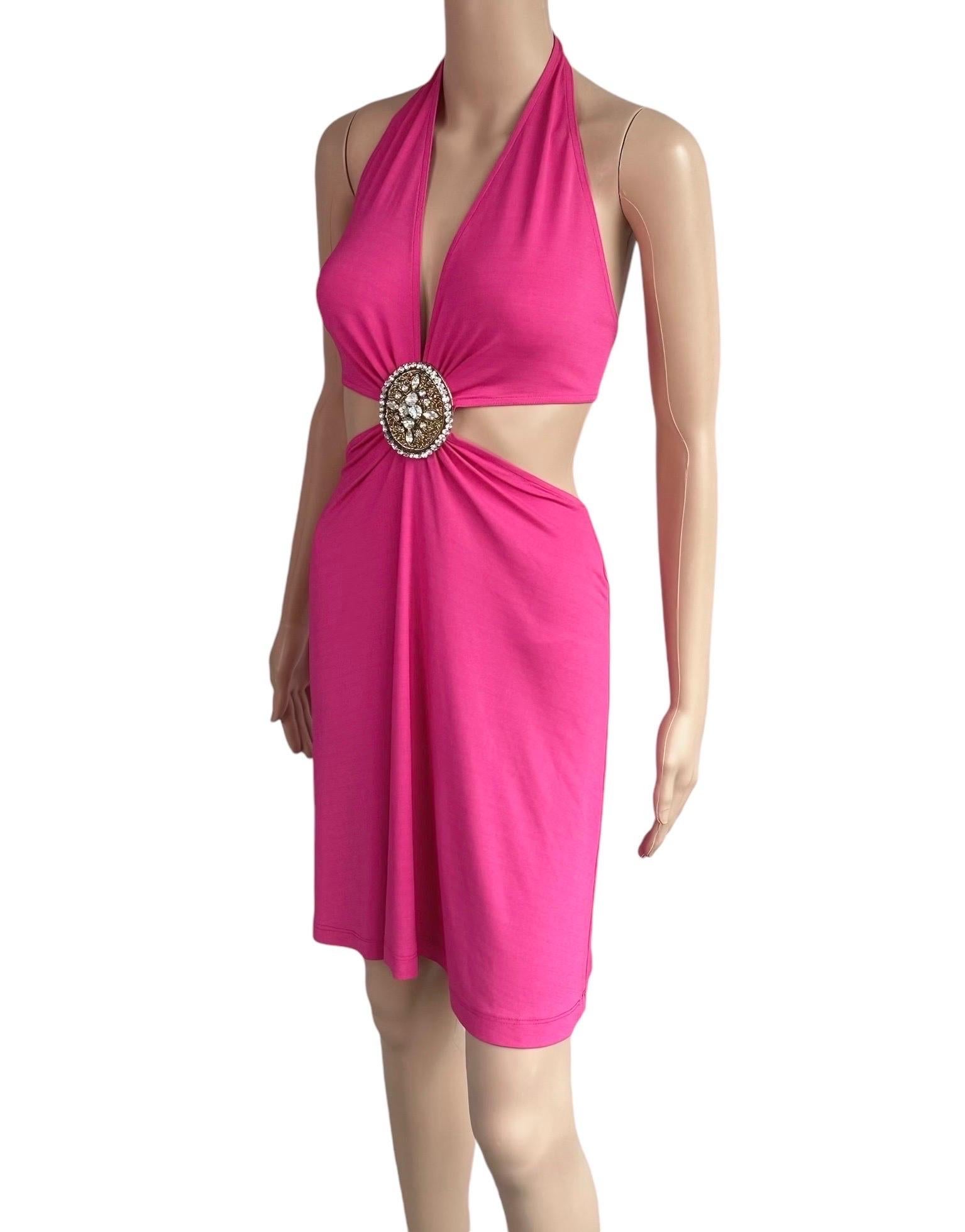 Celine by Michael Kors S/S 2004 Runway Embellished Cutout Halter Dress For Sale 1