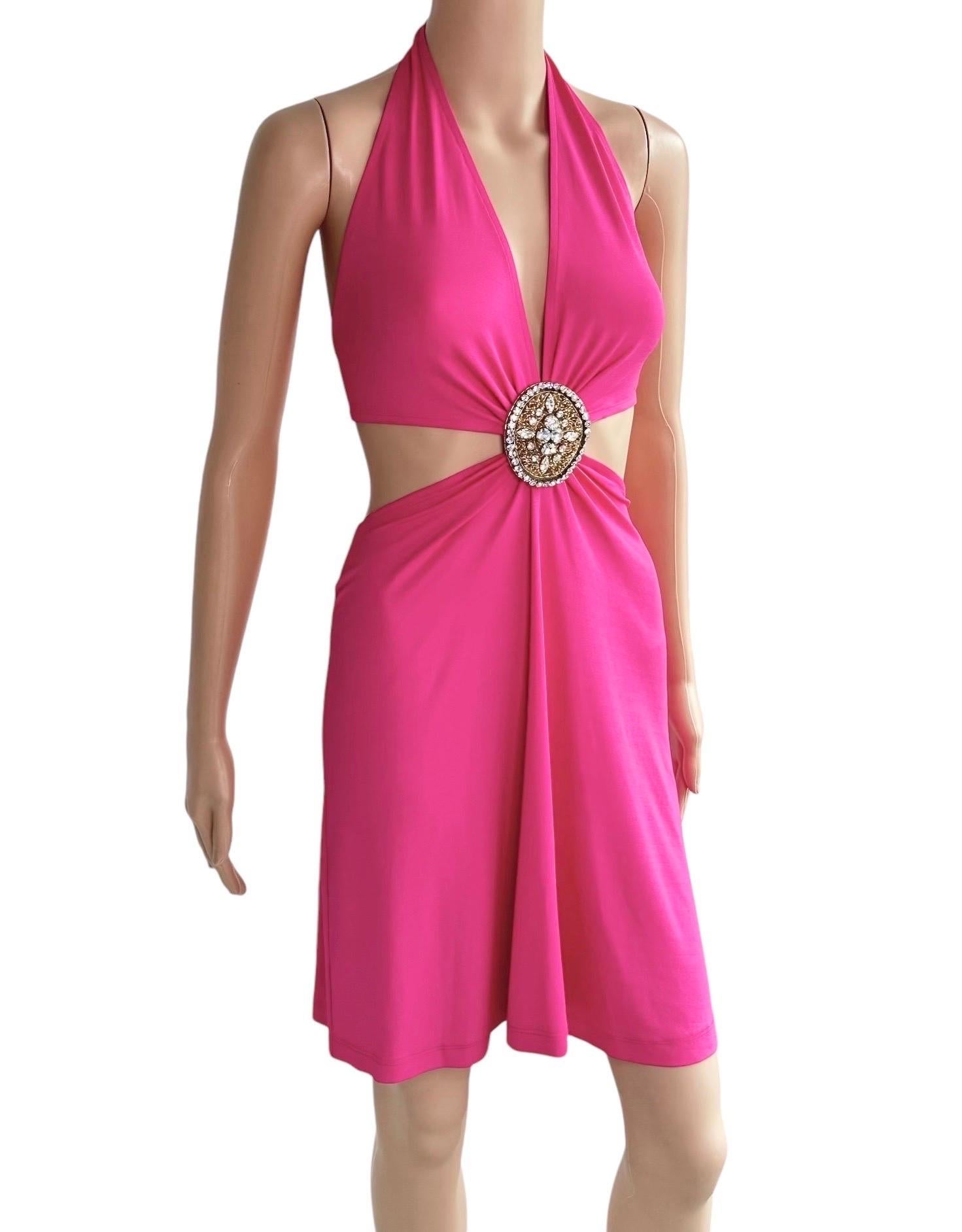 Celine by Michael Kors S/S 2004 Runway Embellished Cutout Halter Dress For Sale 2