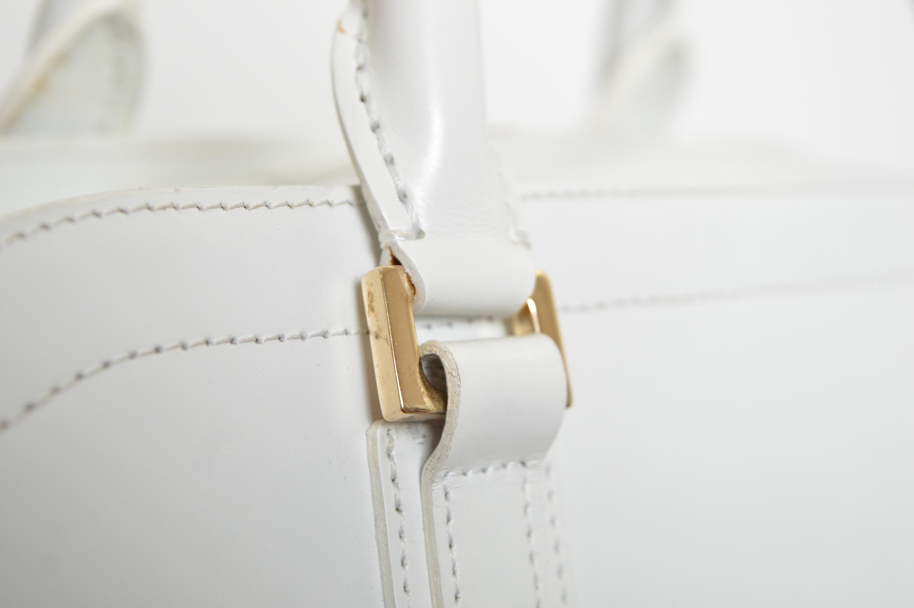 CÉLINE by Michael Kors Triomphe Bolso / cartera de asa grande de piel blanca en venta 4