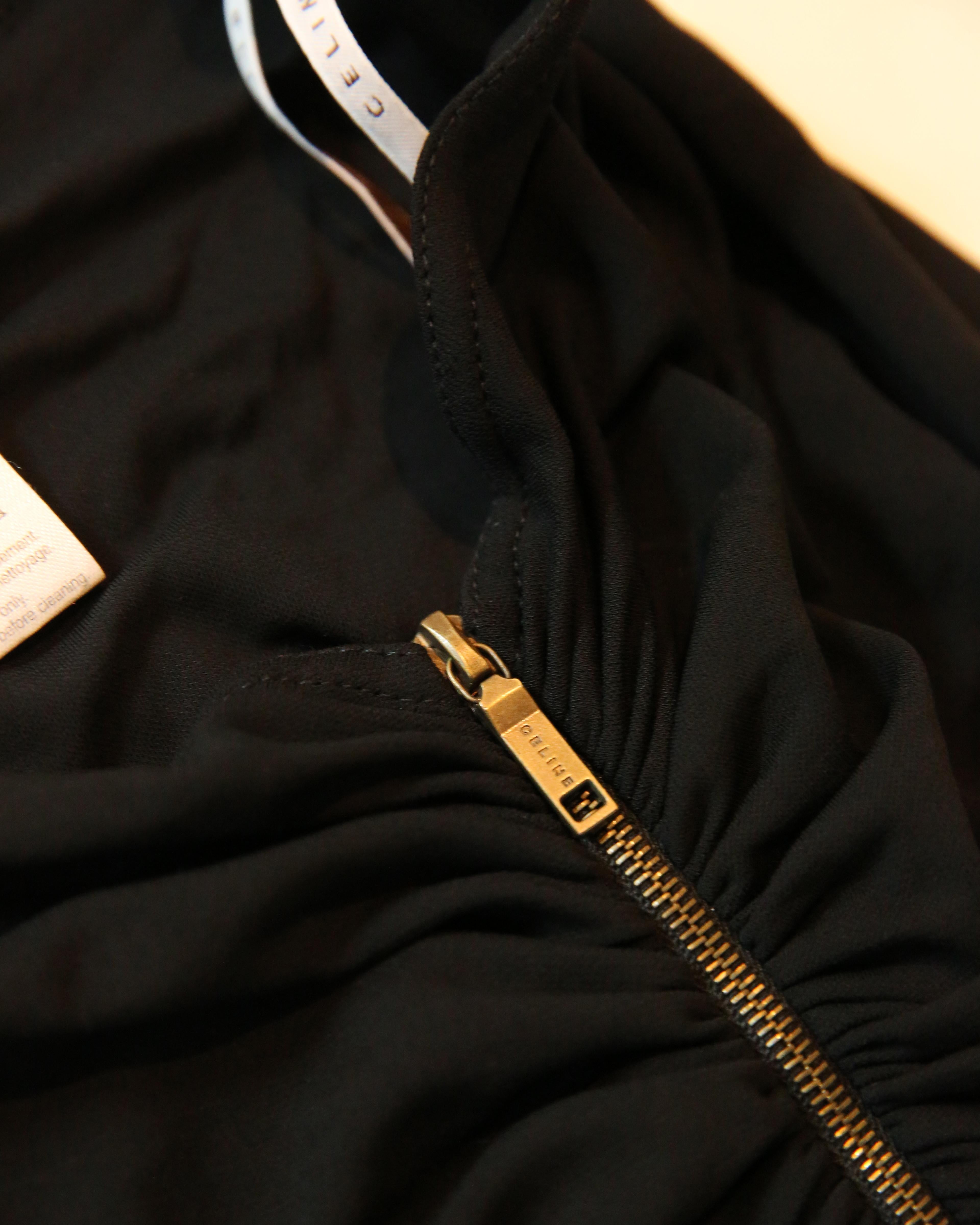 Celine by Michael Kors vintage back zip ruched stretch skirt 36 en vente 8