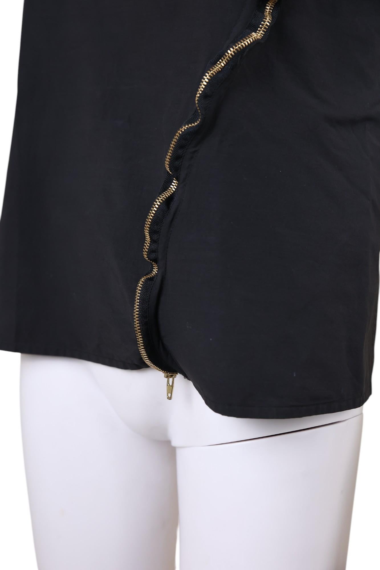 Celine by Phoebe Philo 2010's Asymmetric Zipped Black Top in vendita 1