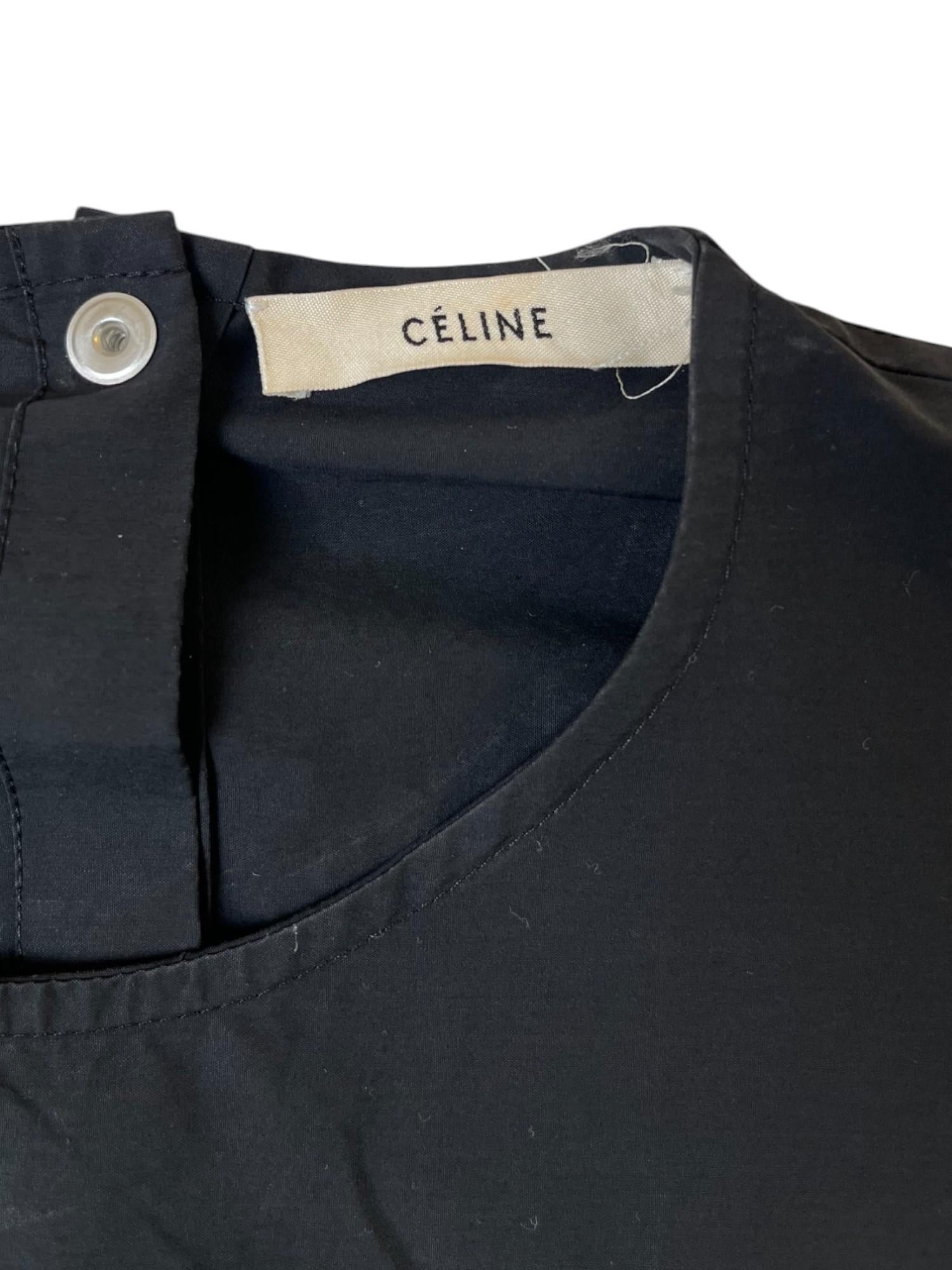 Celine by Phoebe Philo 2010's Asymmetric Zipped Black Top in vendita 4