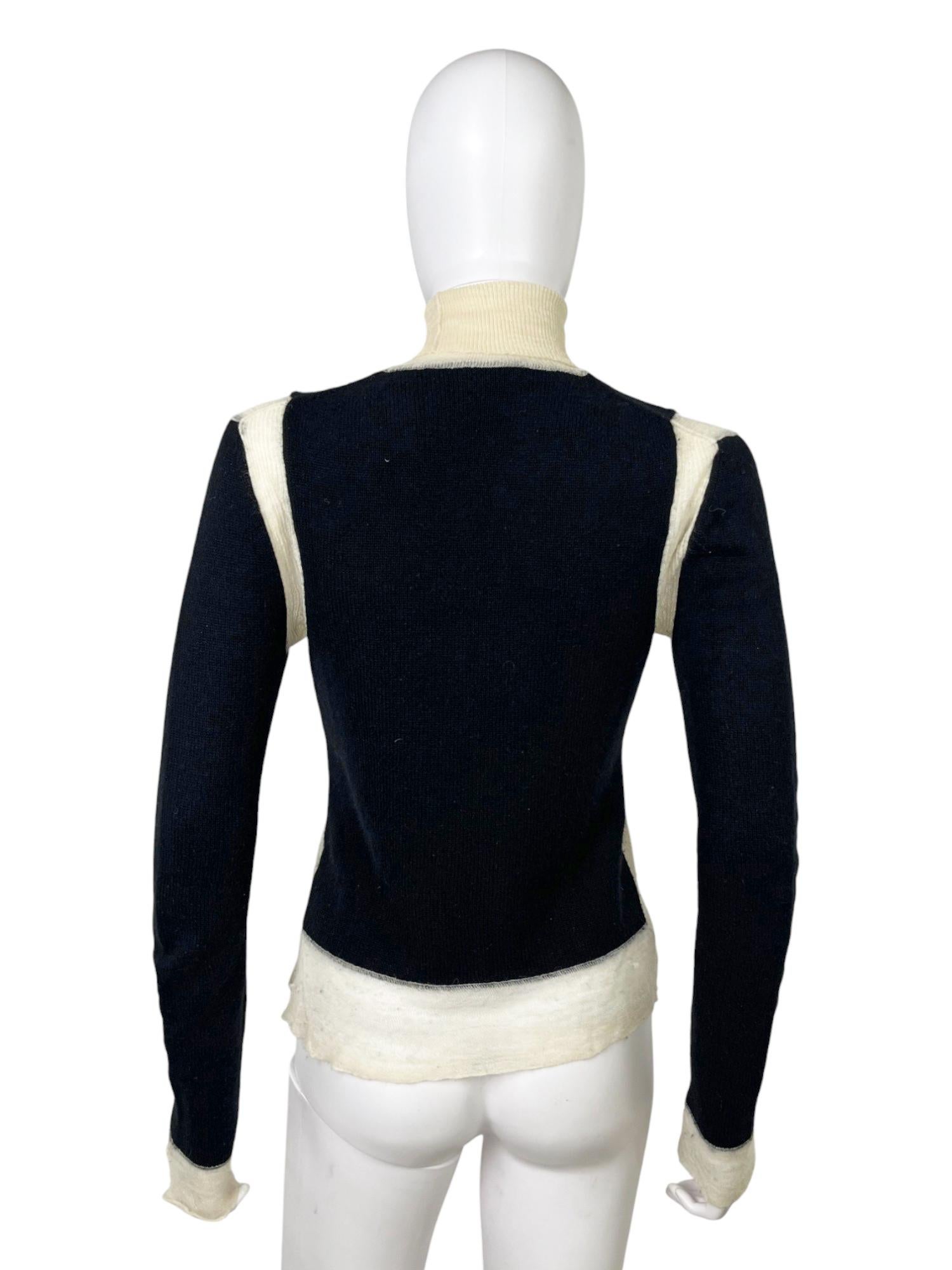Gray Celine by Phoebe Philo 2010's Double Layered Alpaca Black Turtleneck in vendita