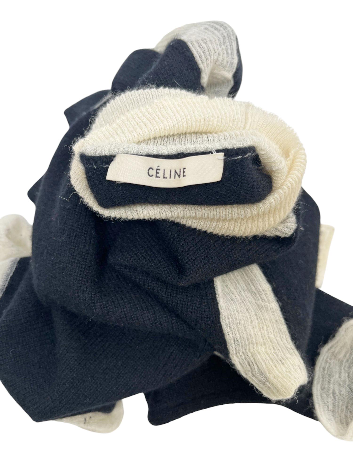 Celine by Phoebe Philo 2010's Double Layered Alpaca Black Turtleneck in vendita 3