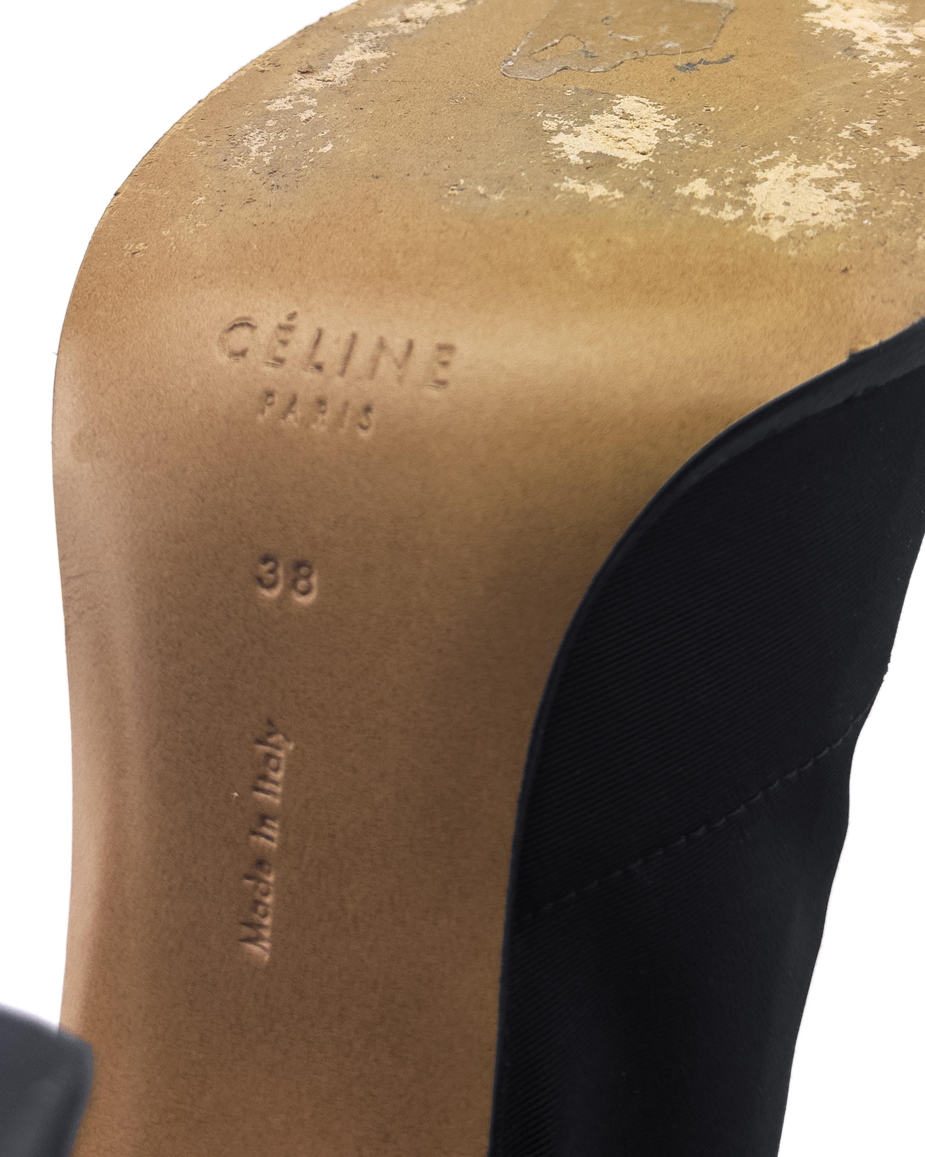 CELINE By PHOEBE PHILO Beige/Black Bi-Color Madame Ankle Heeled Boots For Sale 4