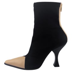 Celine By PHOEBE PHILO - Bottes à talons Madame beige/noir bicolore