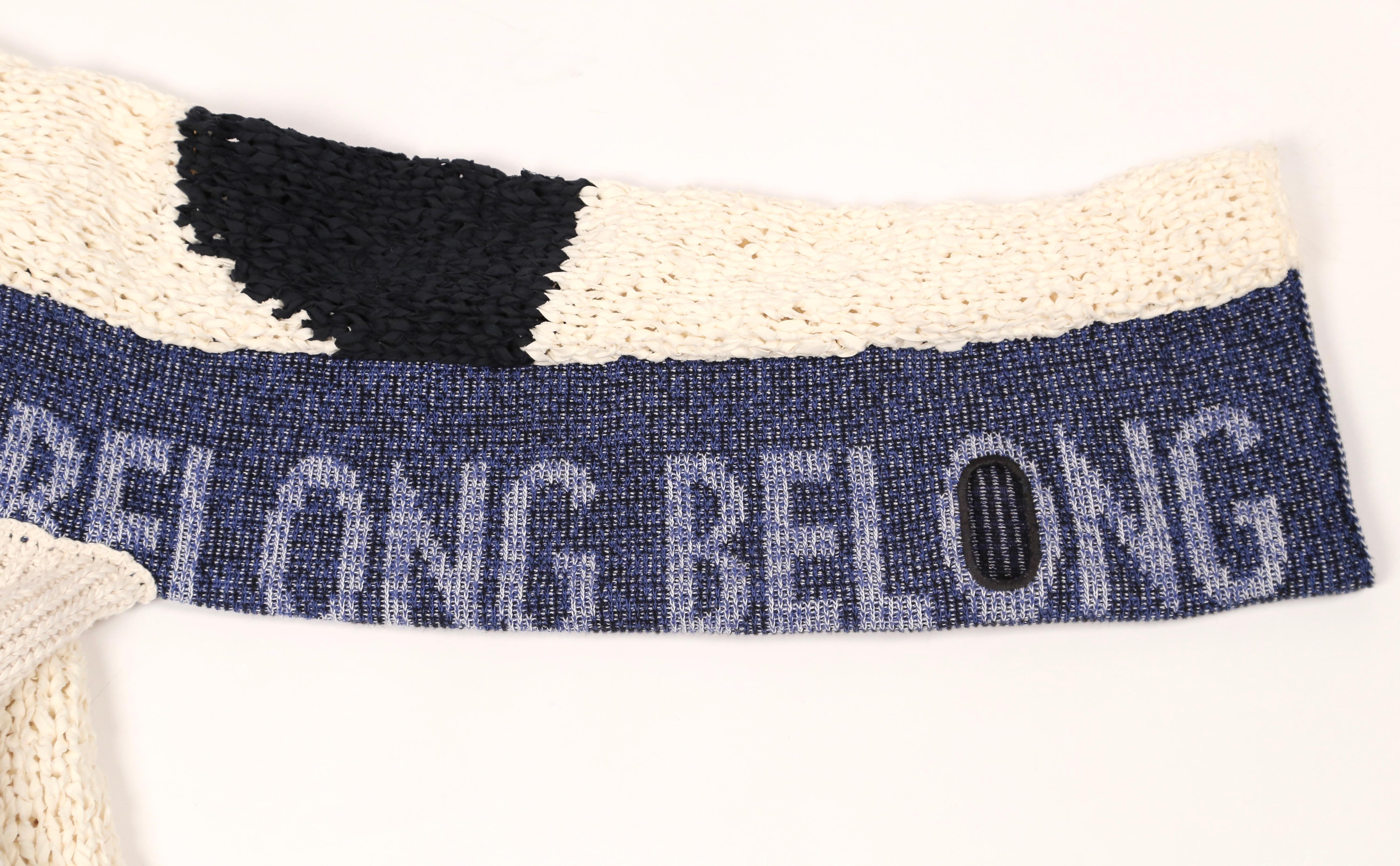 Beige CELINE by PHOEBE PHILO 'BELONG' oversized hand-woven knit sweater