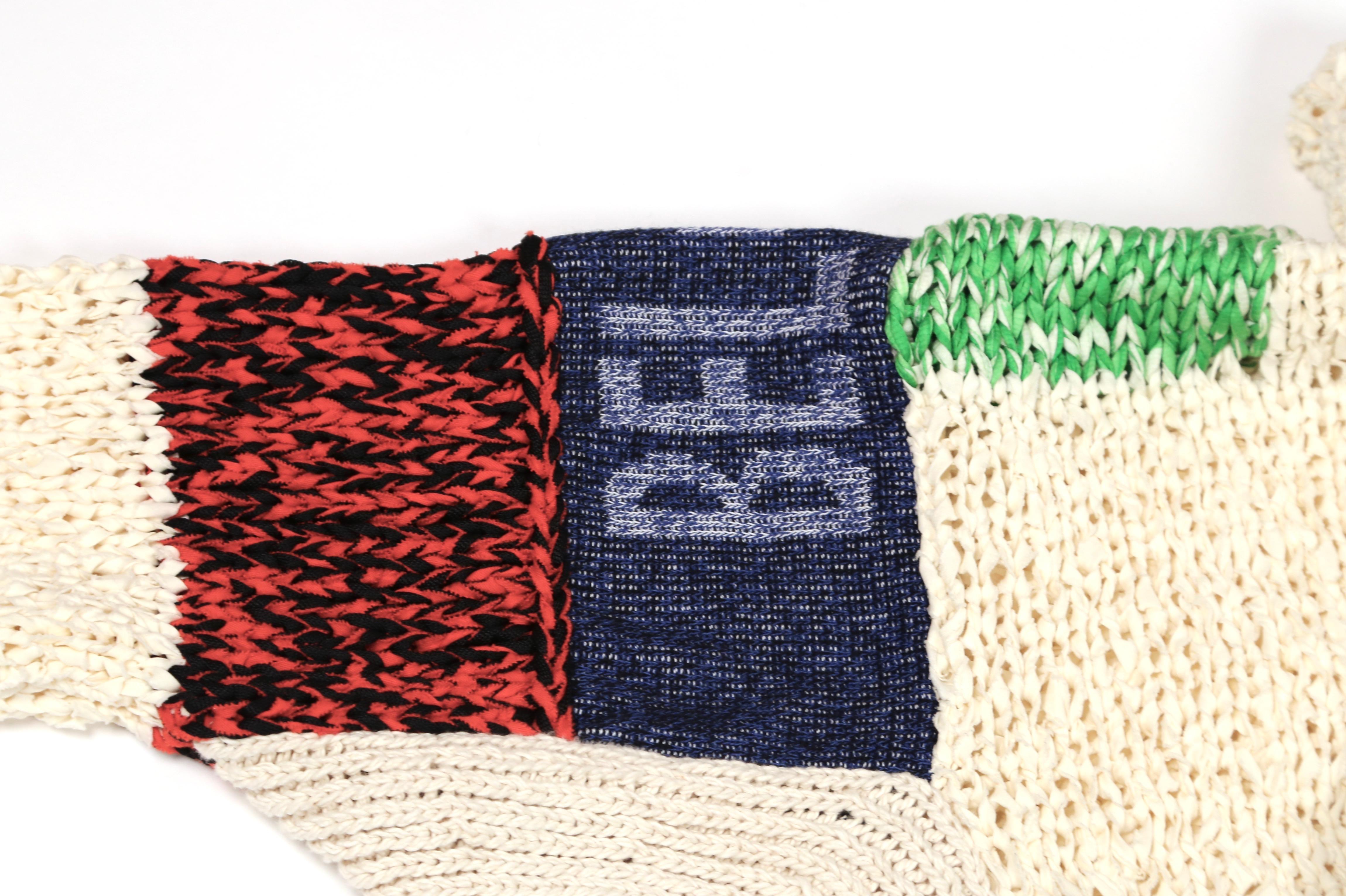 CELINE by PHOEBE PHILO 'BELONG' oversized hand-woven knit sweater In Excellent Condition In San Fransisco, CA