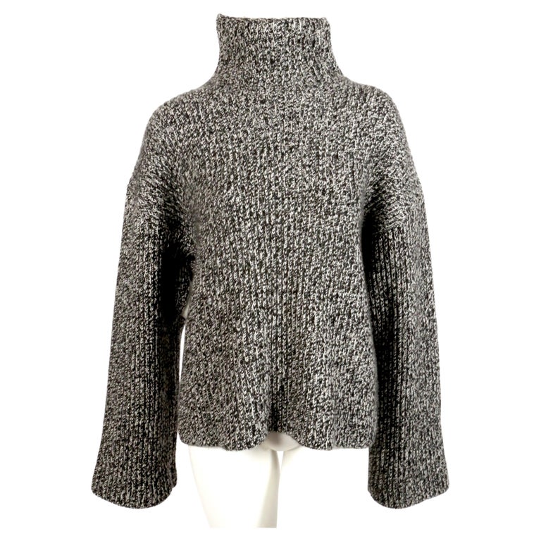 CELINE by PHOEBE PHILO black cashmere turtleneck sweater with underarm ...