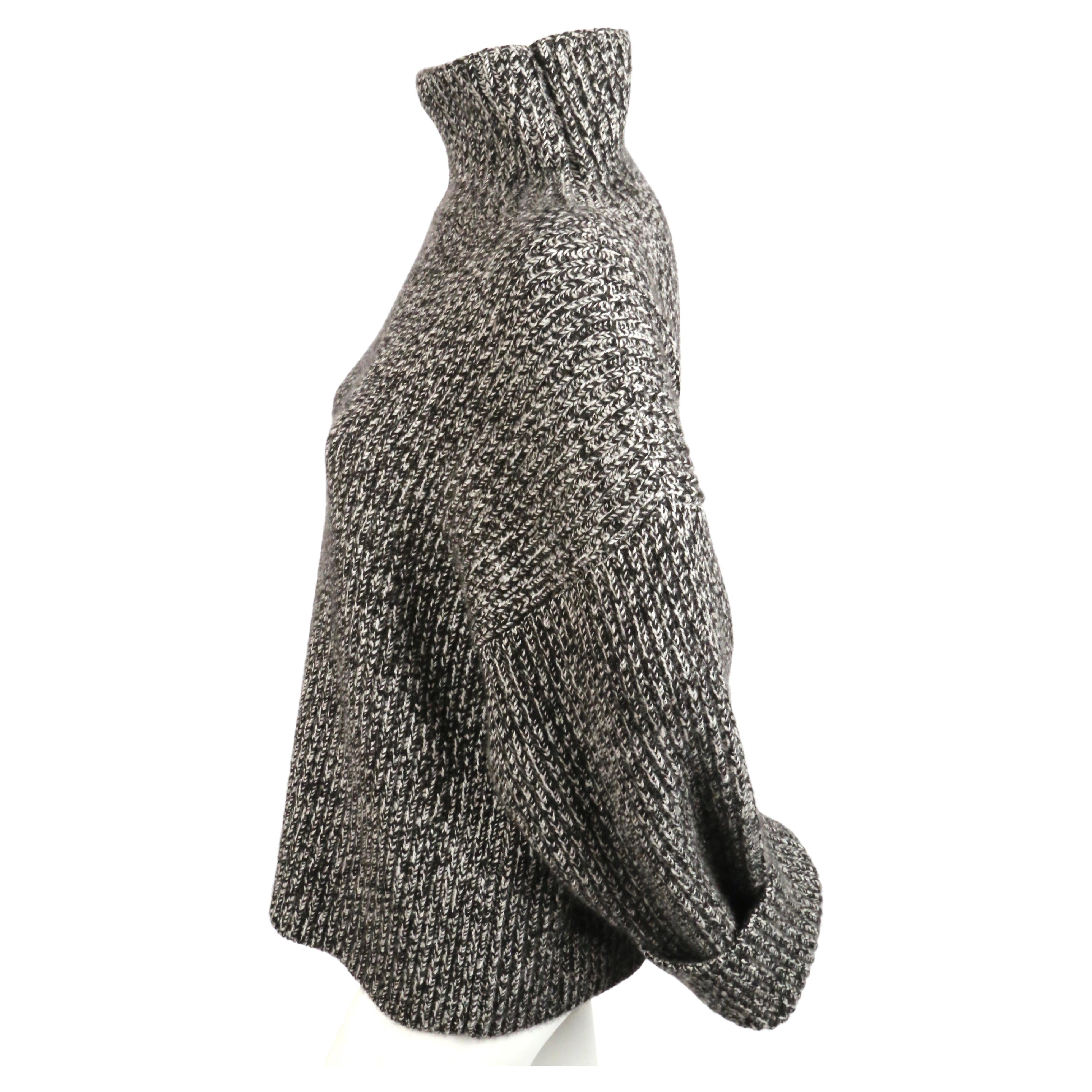 Women's or Men's CELINE by PHOEBE PHILO black cashmere turtleneck sweater with underarm cutouts