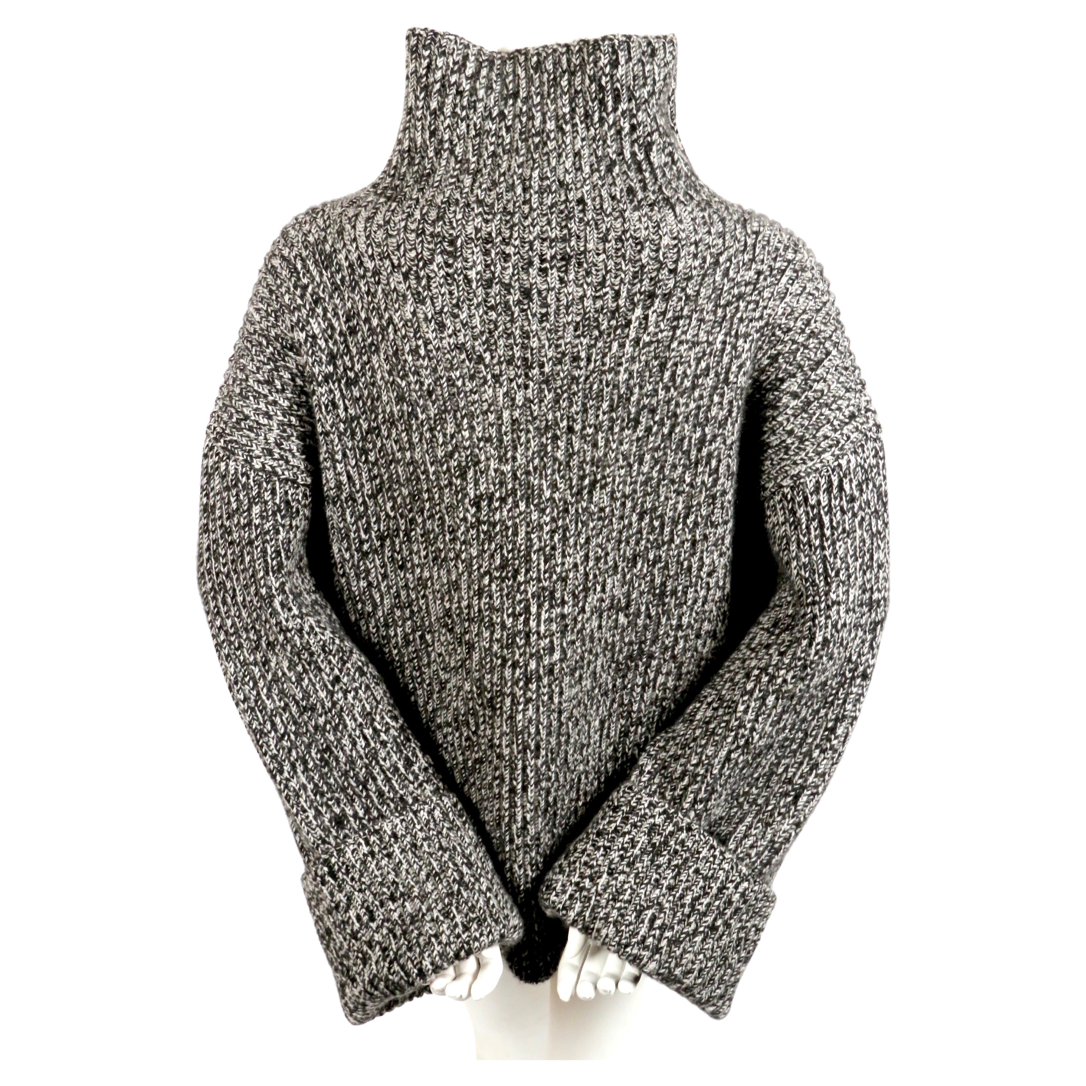 CELINE by PHOEBE PHILO black cashmere turtleneck sweater with underarm cutouts 1