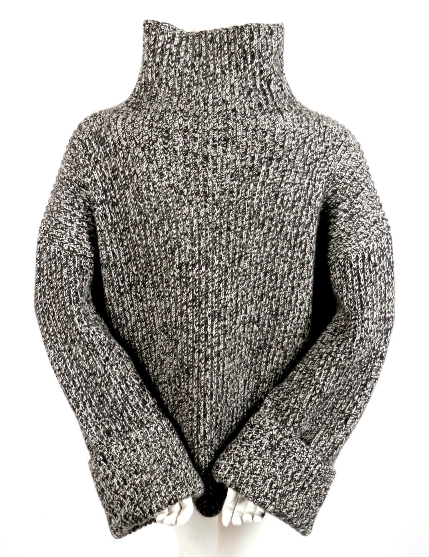 CELINE by PHOEBE PHILO black cashmere turtleneck sweater with underarm cutouts CELINE by PHOEBE PHILO black cashmere turtleneck sweater with underarm cutouts