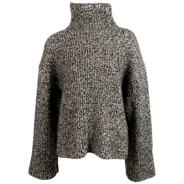 CELINE by PHOEBE PHILO black cashmere turtleneck sweater with underarm ...