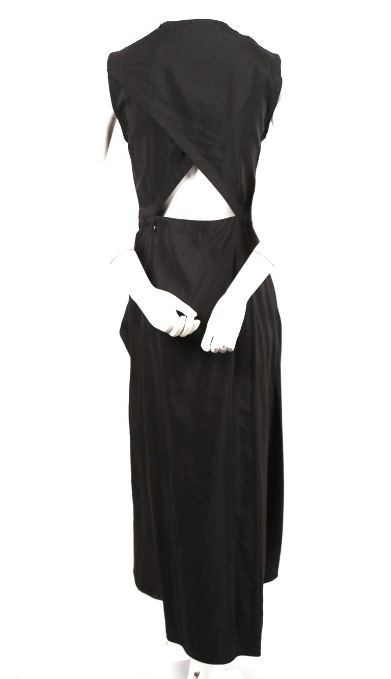 CELINE By PHOEBE PHILO black dress with ties and cut out back at 1stDibs