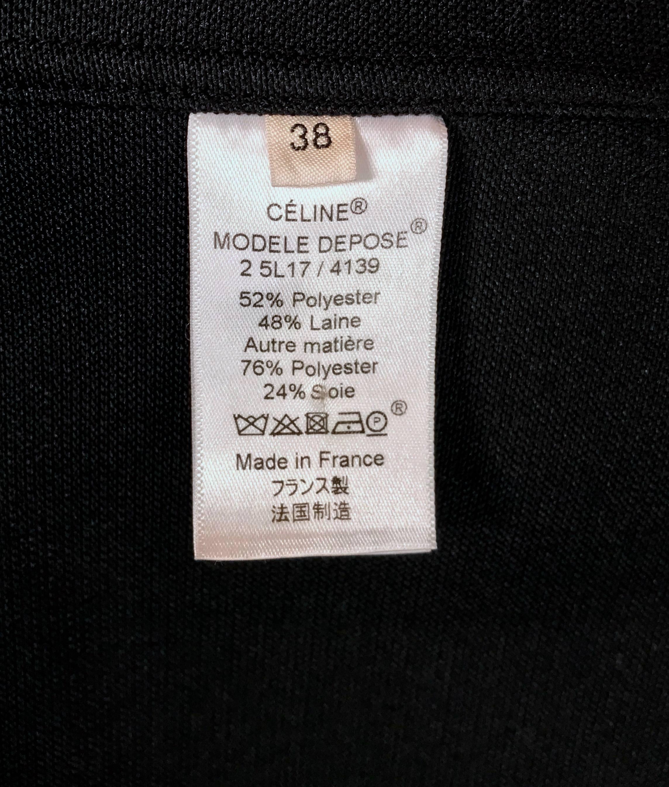 CELINE by PHOEBE PHILO black hooded jacket with satin accents In Excellent Condition In San Fransisco, CA