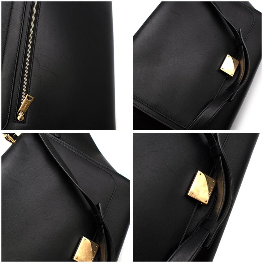 Women's or Men's Celine by Phoebe Philo Black Leather Trapeze Bag For Sale