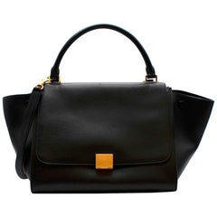 Celine by Phoebe Philo Black Leather Trapeze Bag