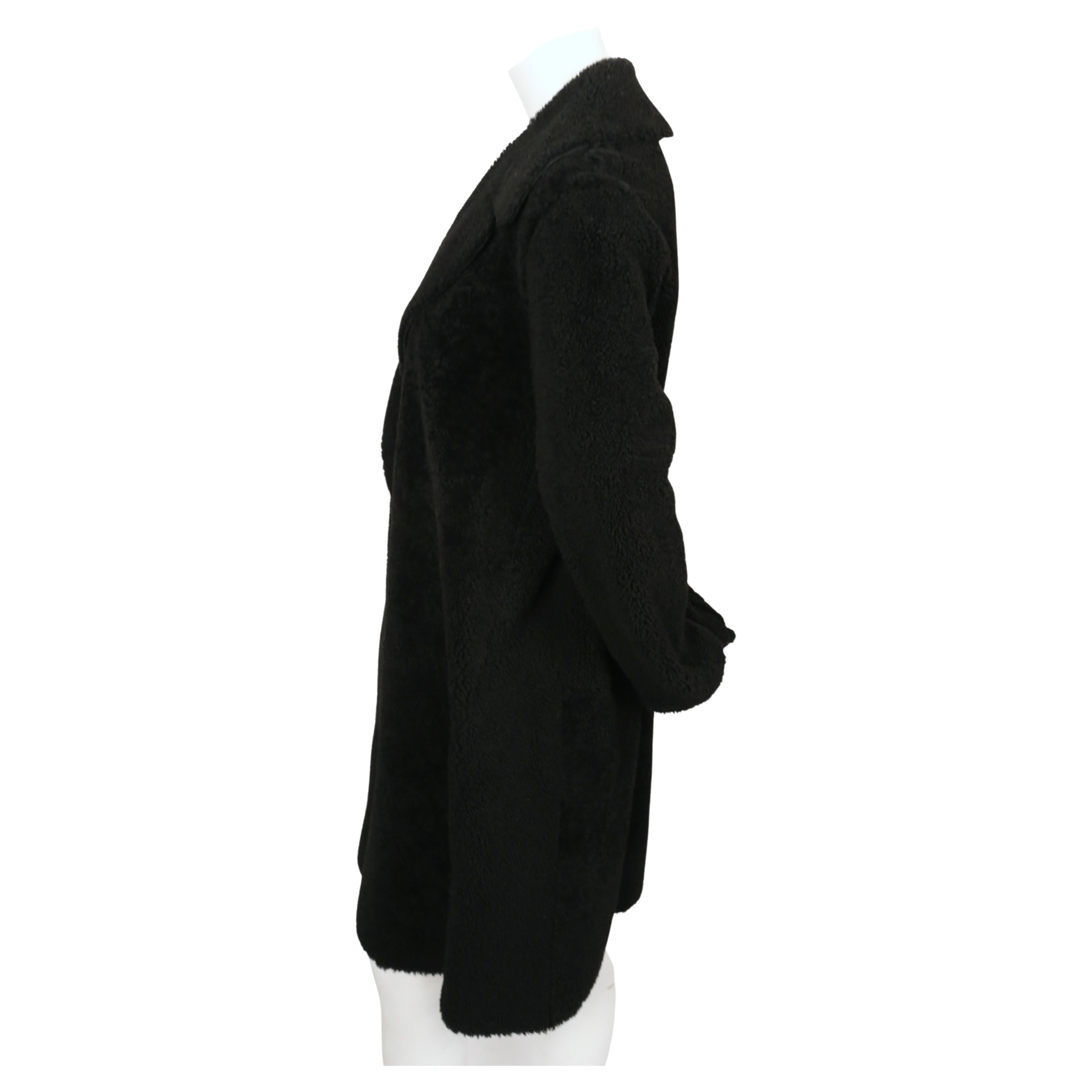 CELINE by PHOEBE PHILO black shearling coat In Good Condition For Sale In San Fransisco, CA