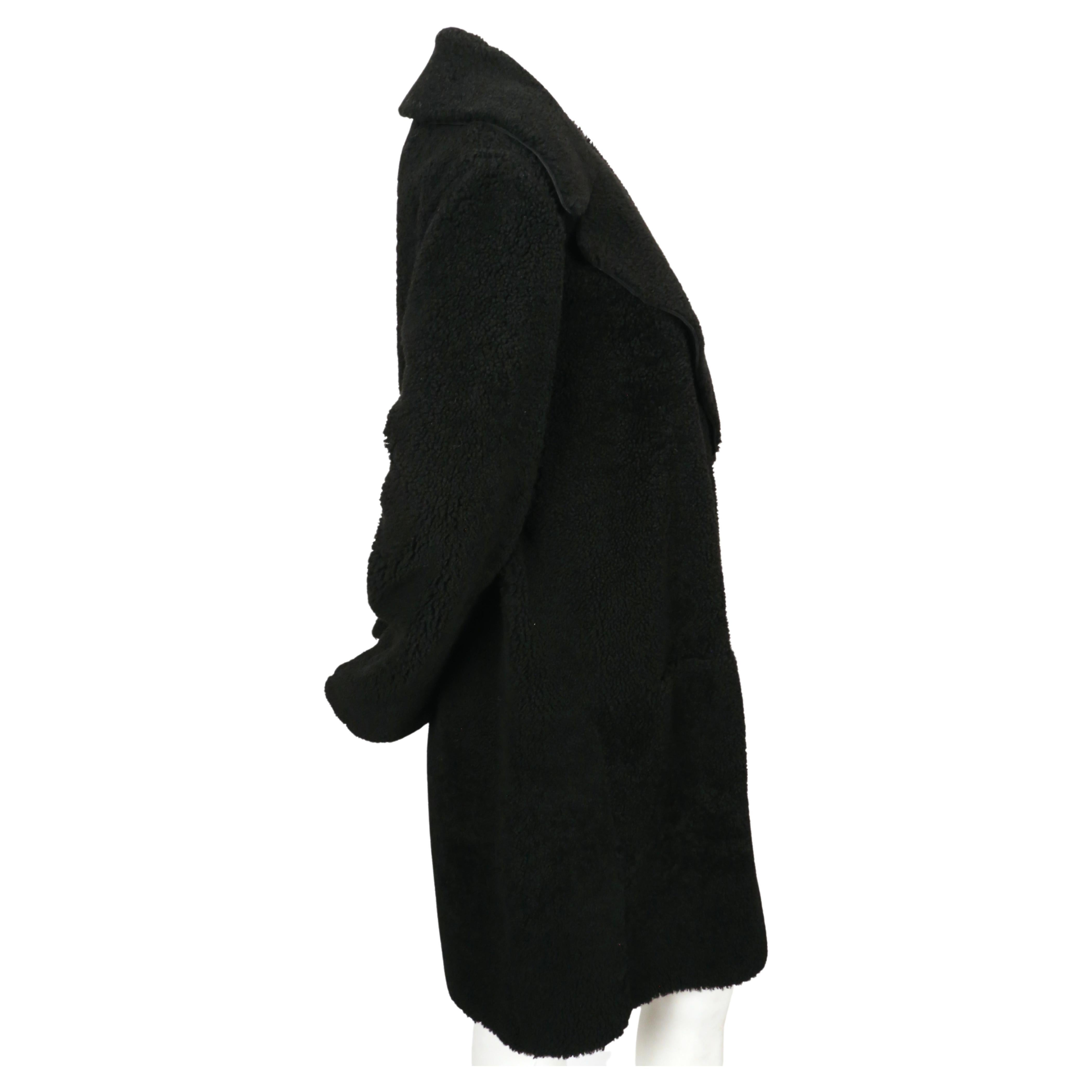 CELINE by PHOEBE PHILO black shearling coat In Good Condition For Sale In San Fransisco, CA