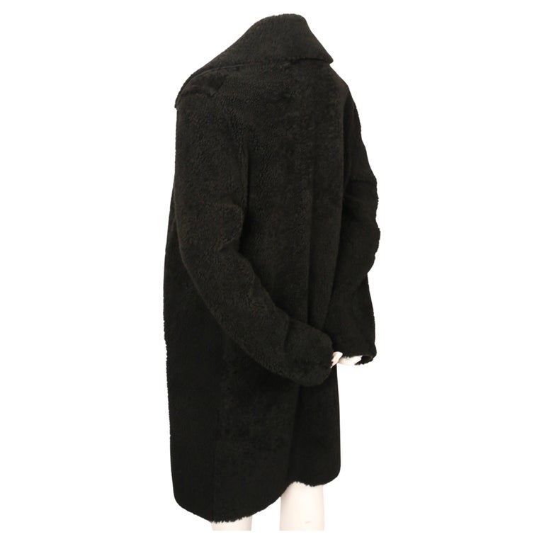 Women's or Men's CELINE by PHOEBE PHILO black shearling coat For Sale