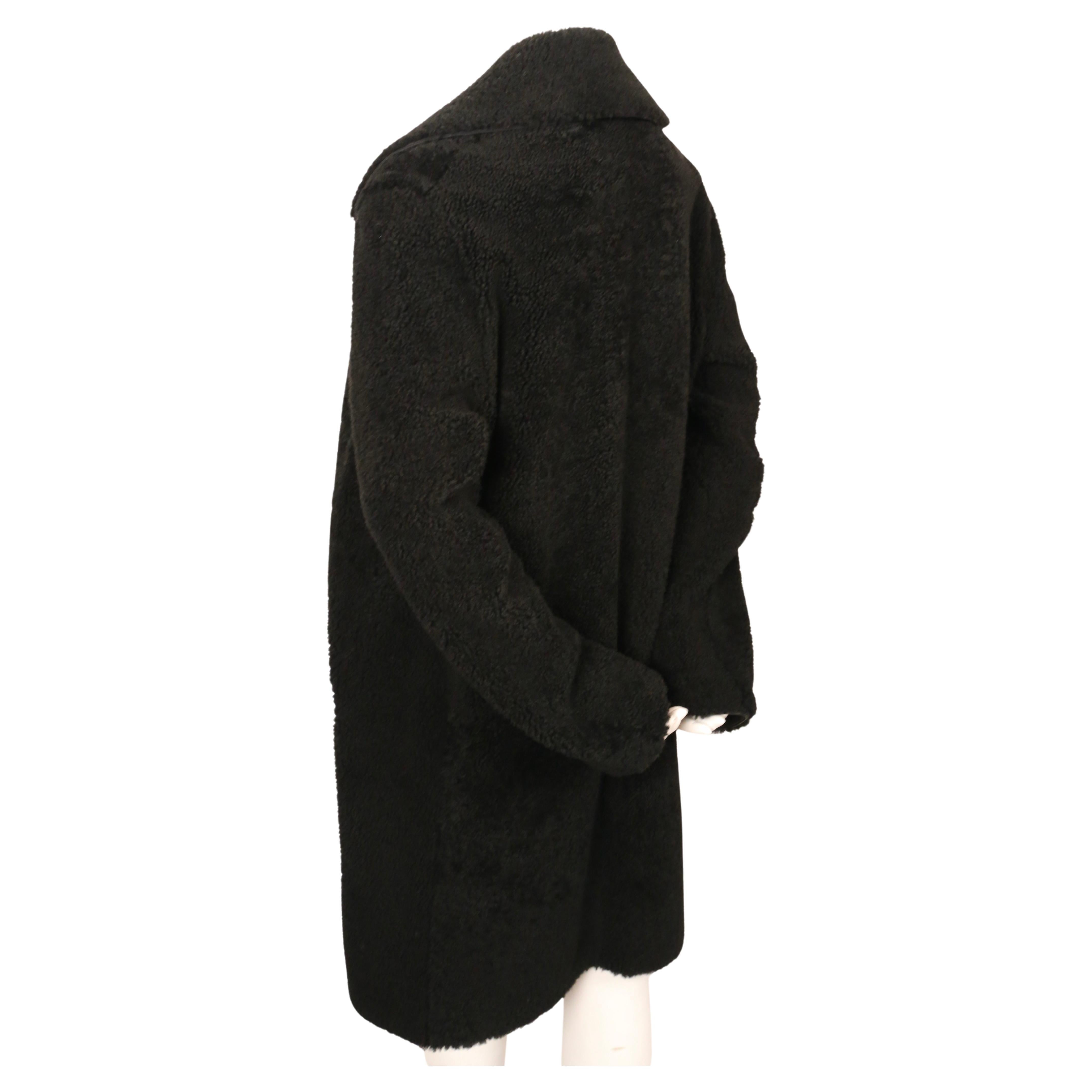 CELINE by PHOEBE PHILO black shearling coat For Sale 1