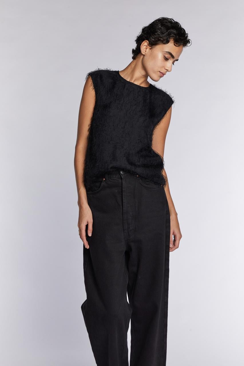 Céline by Phoebe Philo Black Silk Top 2010s 2