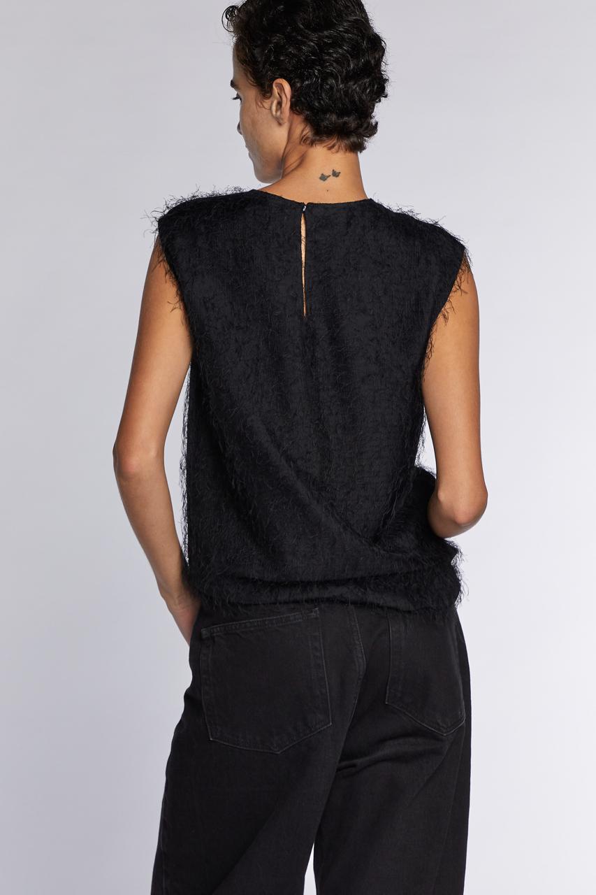 Céline by Phoebe Philo Black Silk Top 2010s 4