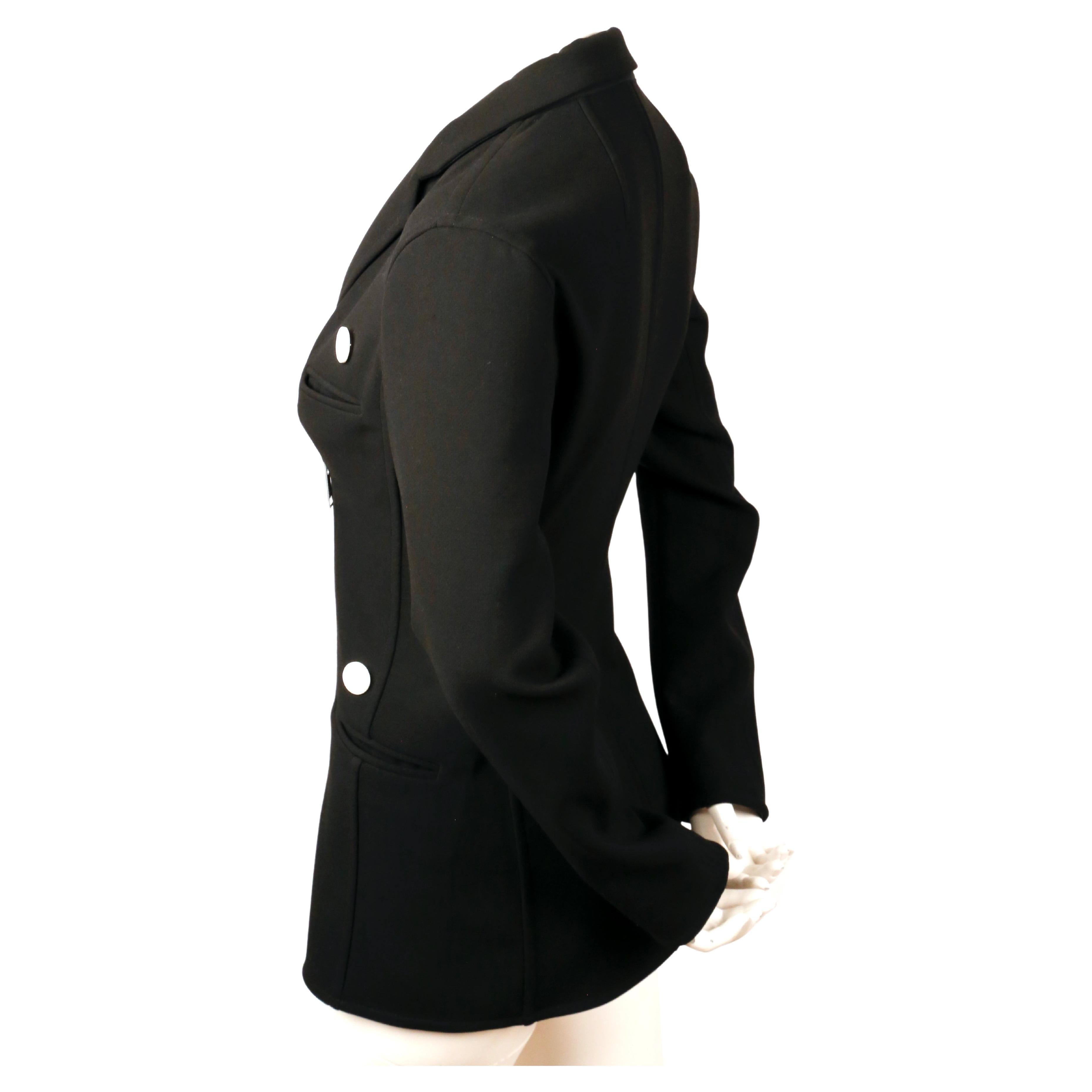 CELINE by PHOEBE PHILO black stretch wool trench jacket- runway 2016 In Excellent Condition In San Fransisco, CA