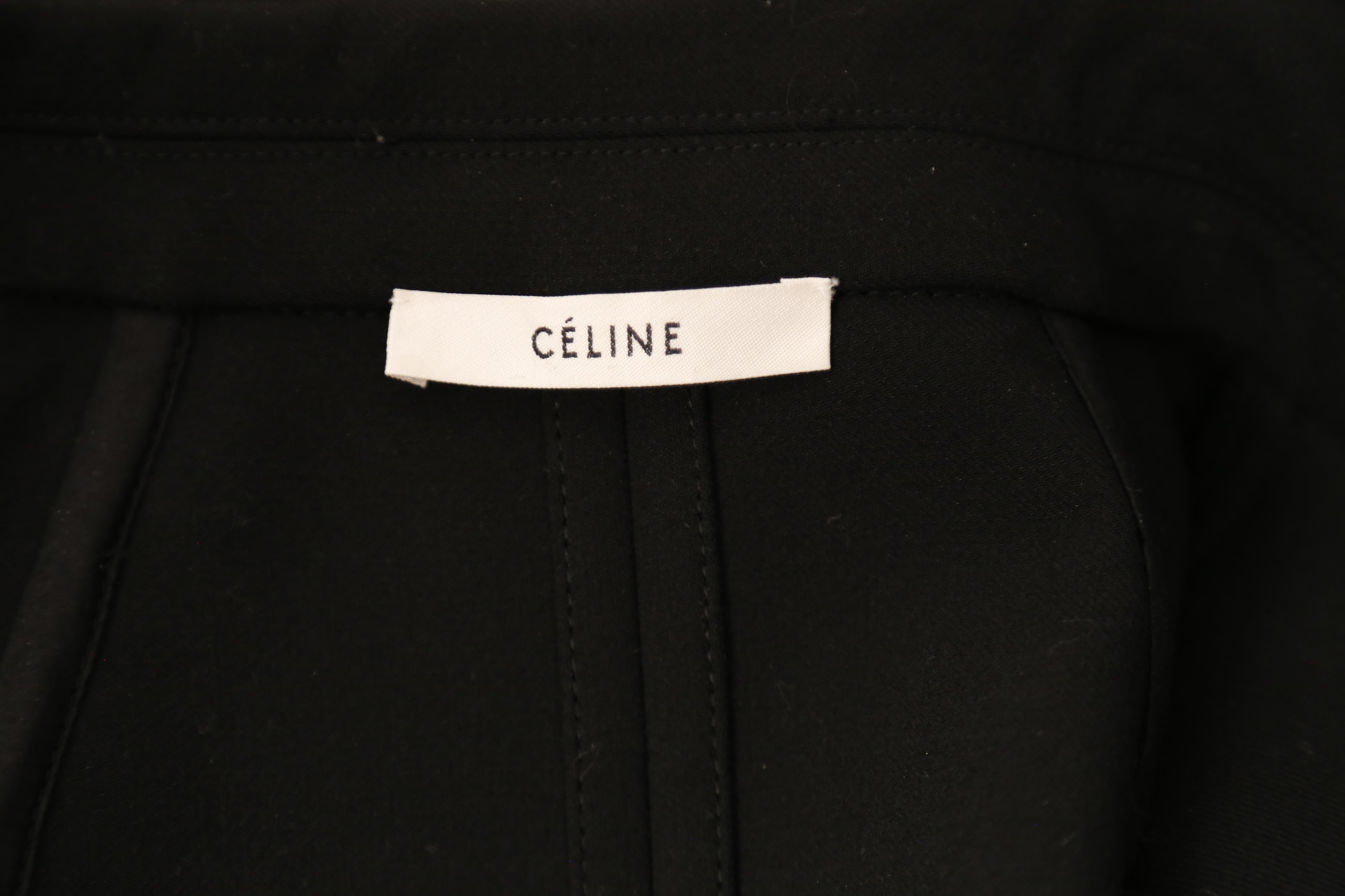 CELINE by PHOEBE PHILO black stretch wool trench jacket- runway 2016 1