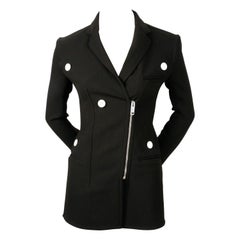 CELINE by PHOEBE PHILO black stretch wool trench jacket- runway 2016