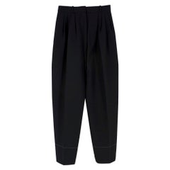 Celine by Phoebe Philo Black Wool Blend High-Waisted Trousers - Size US 4