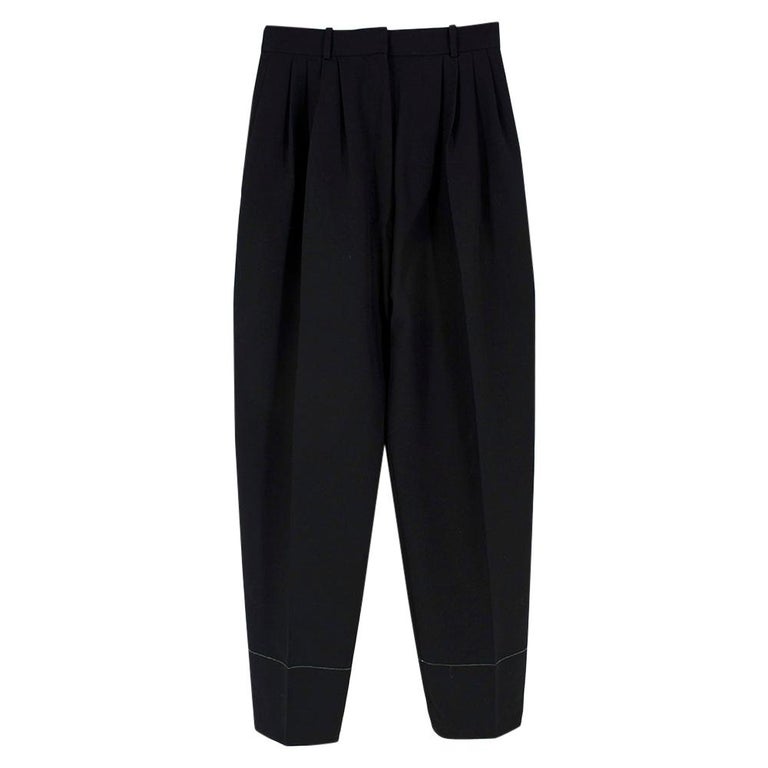 Celine by Phoebe Philo Black Wool Blend High-Waisted Trousers - Size US ...