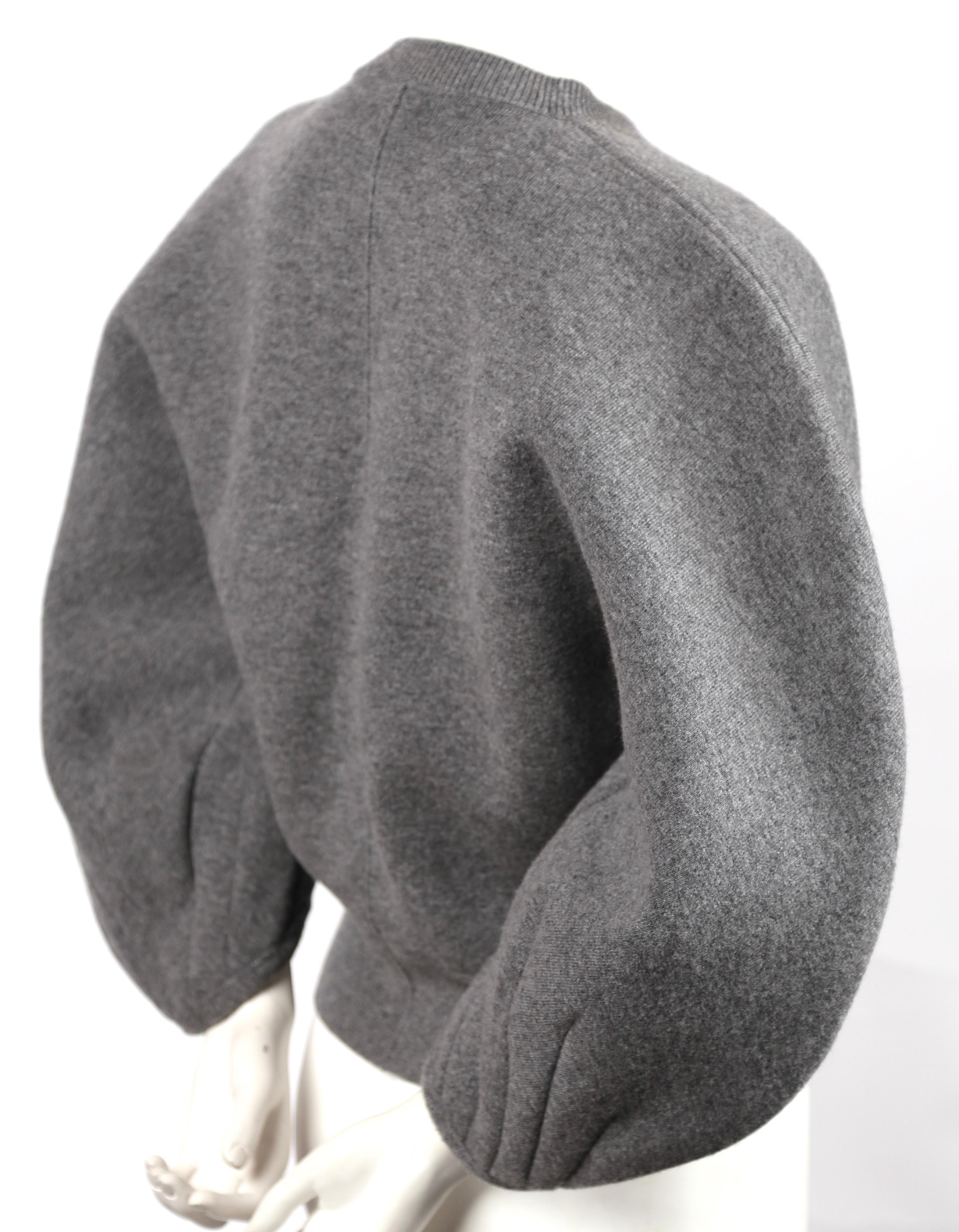 CELINE by PHOEBE PHILO charcoal grey sweater with rounded sleeves at ...